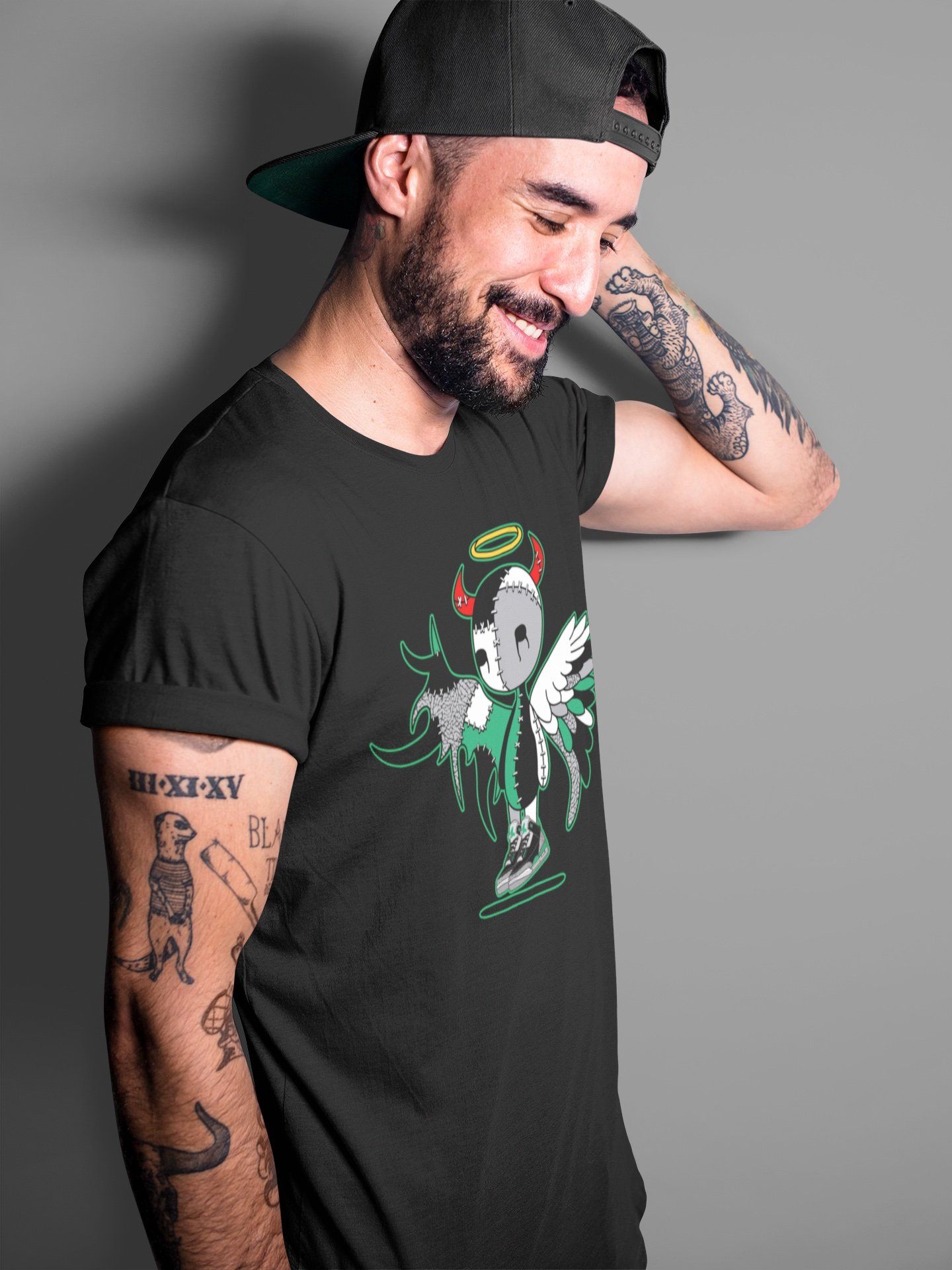 Devil Angel Unisex Tops - Air Jordan 3 Pine Green