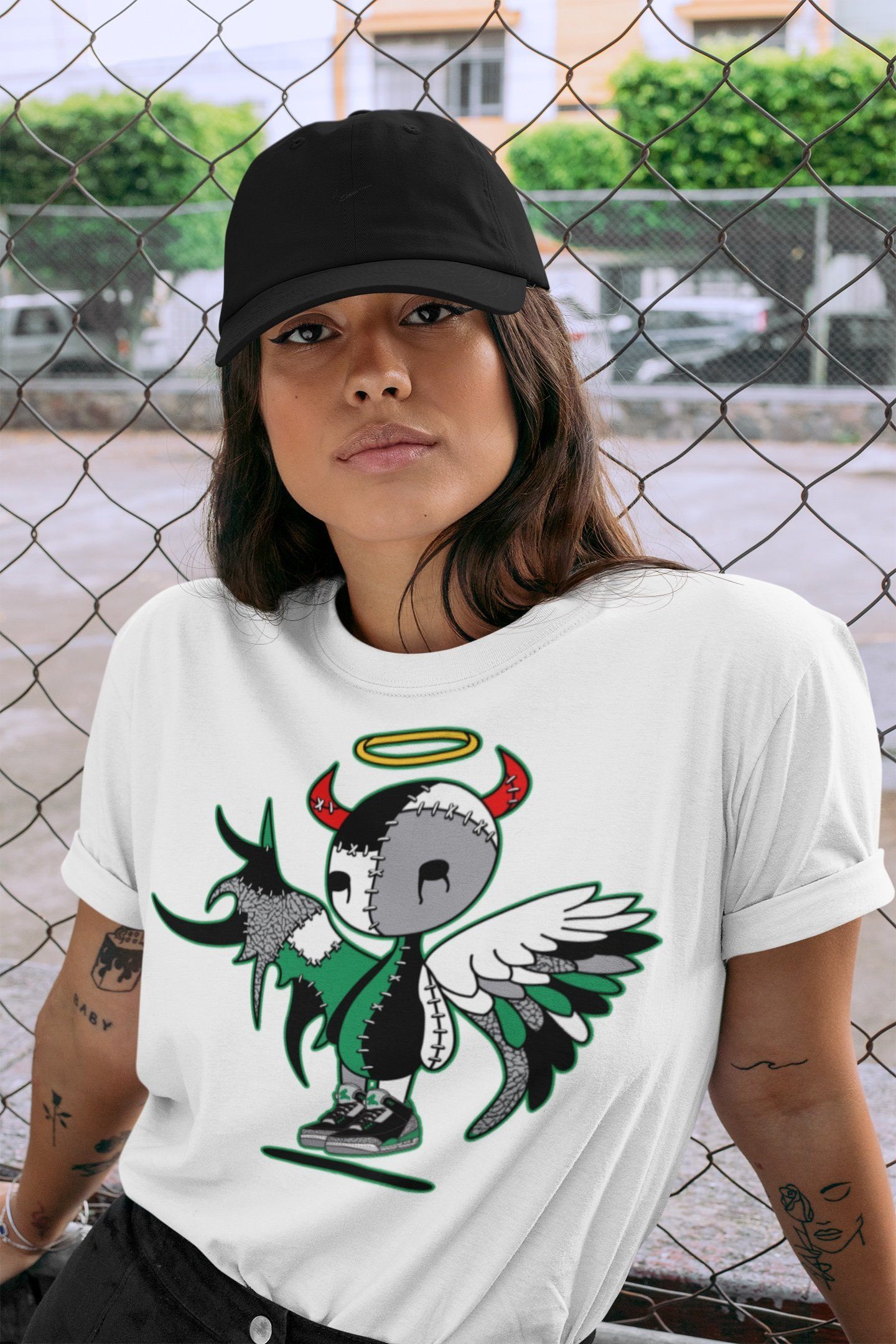 Devil Angel Unisex Tops - Air Jordan 3 Pine Green