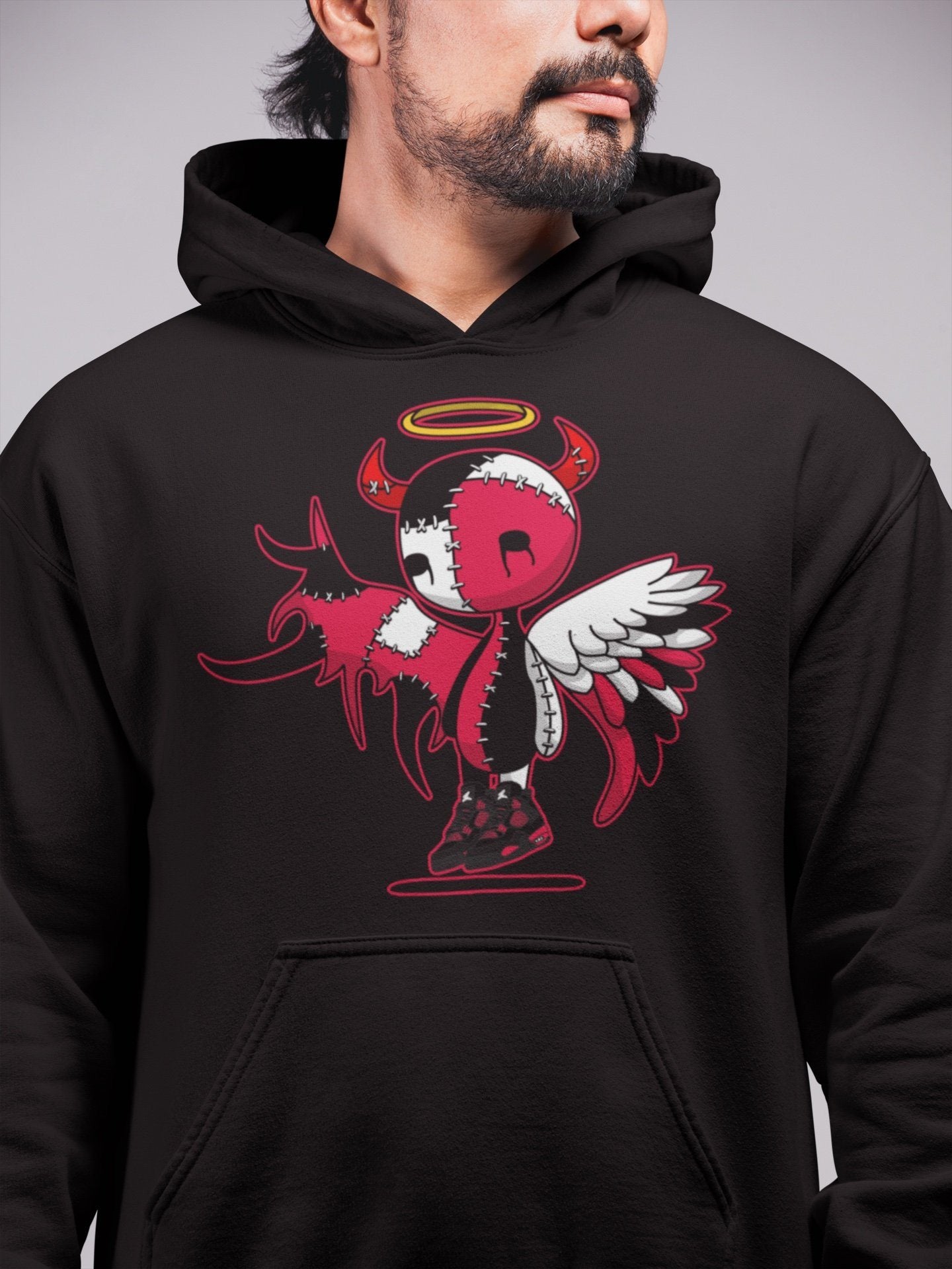 Devil Angel Unisex Tops - Air Jordan 4 Red Thunder