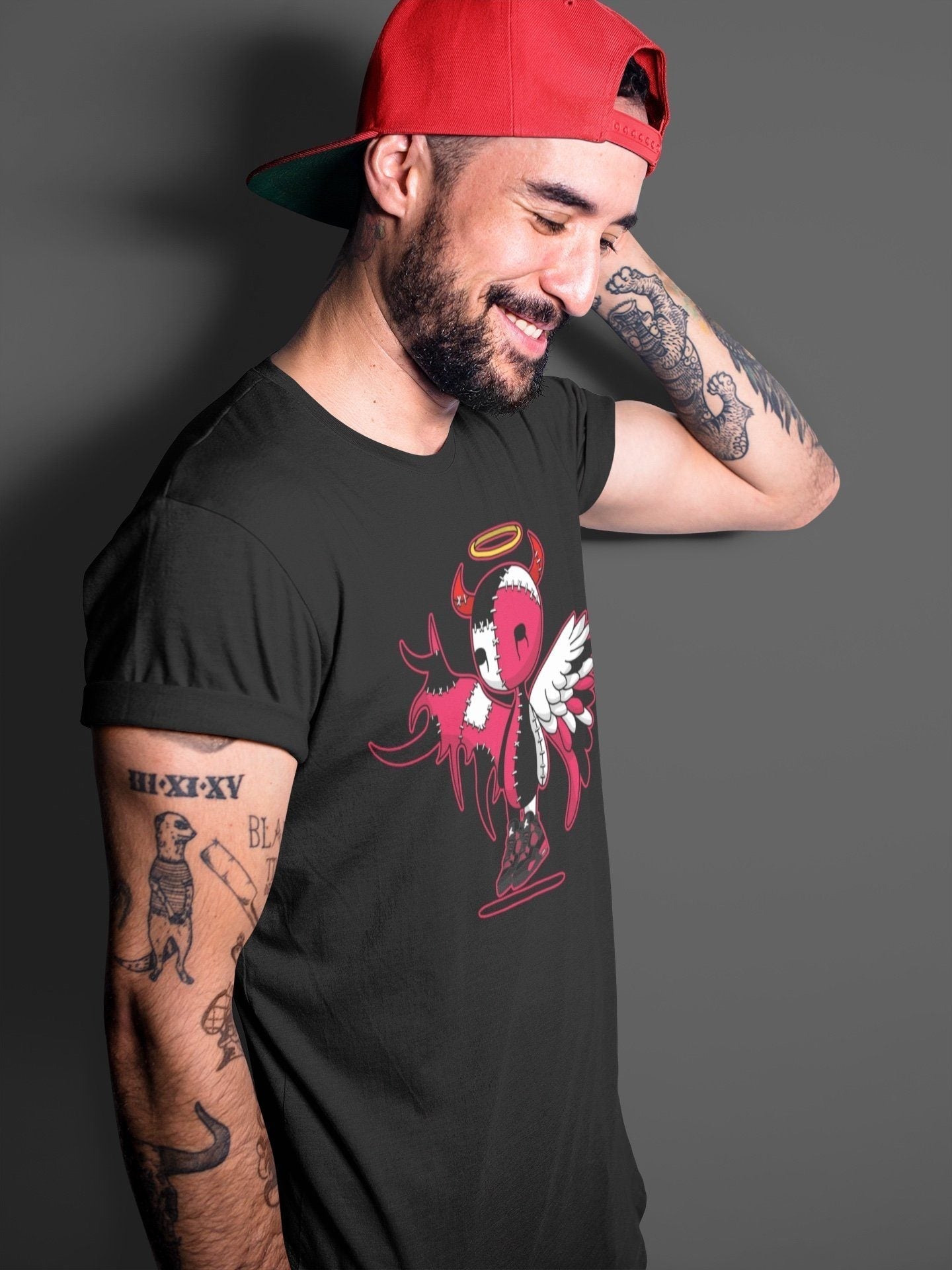 Devil Angel Unisex Tops - Air Jordan 4 Red Thunder