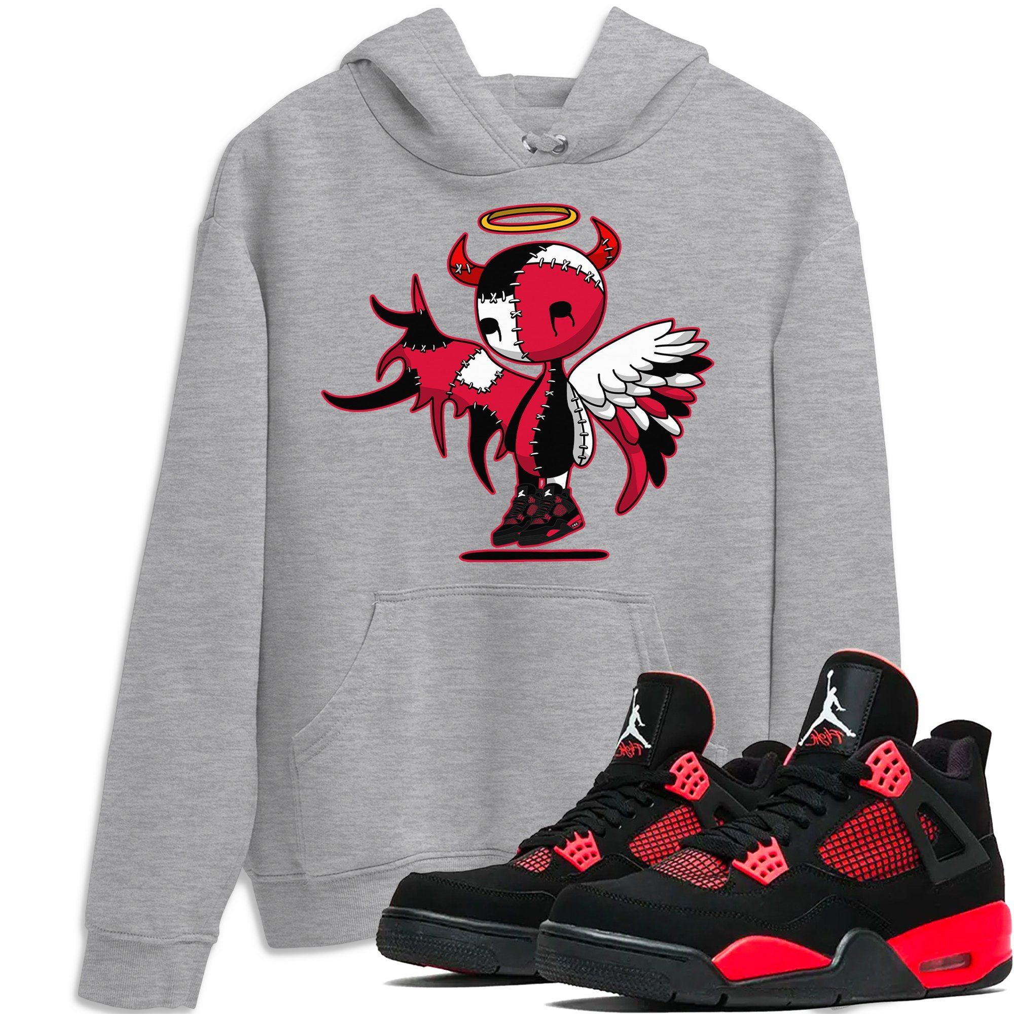 Devil Angel Unisex Tops - Air Jordan 4 Red Thunder