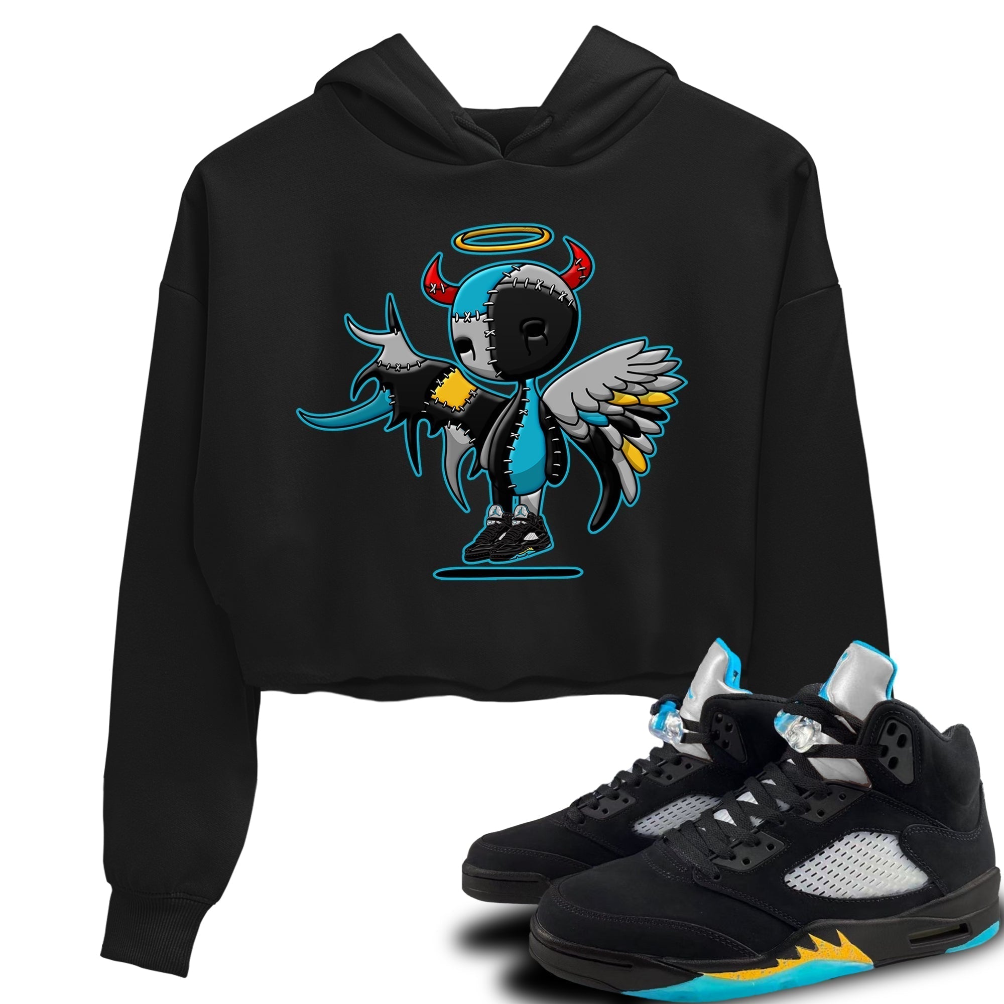 Devil Angel Women's Tops - Air Jordan 5 Aqua