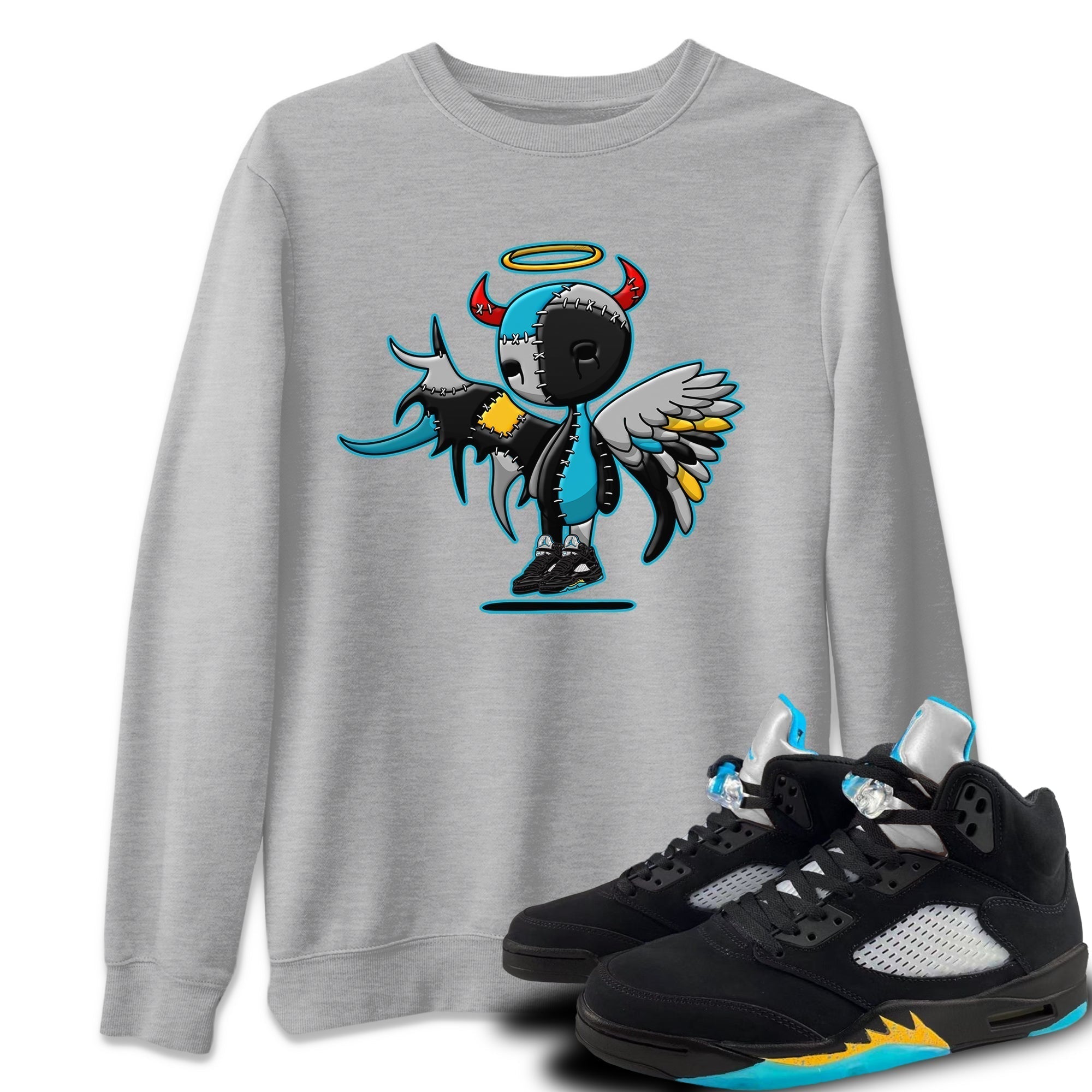 Devil Angel Unisex Tops - Air Jordan 5 Aqua