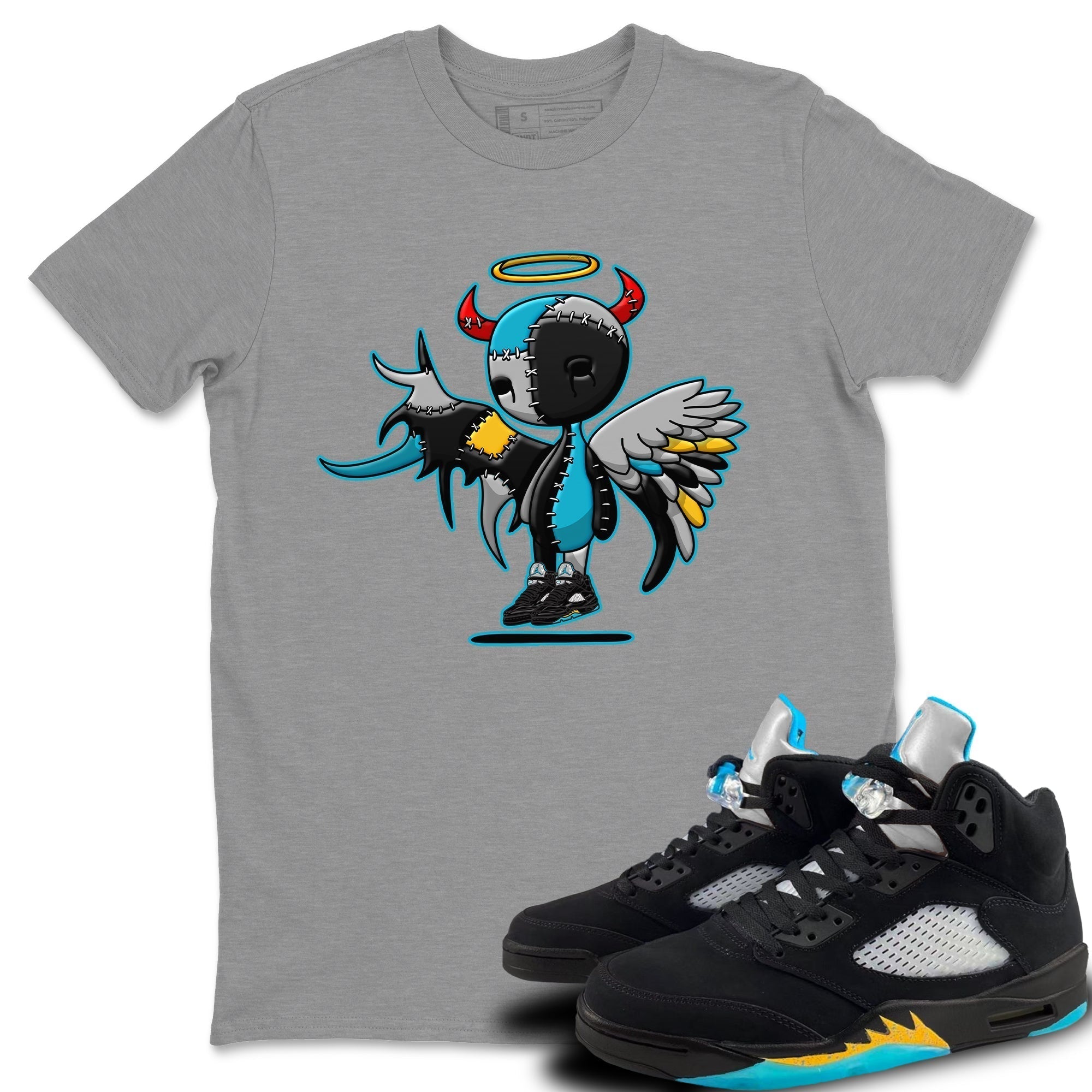Devil Angel Unisex Tops - Air Jordan 5 Aqua