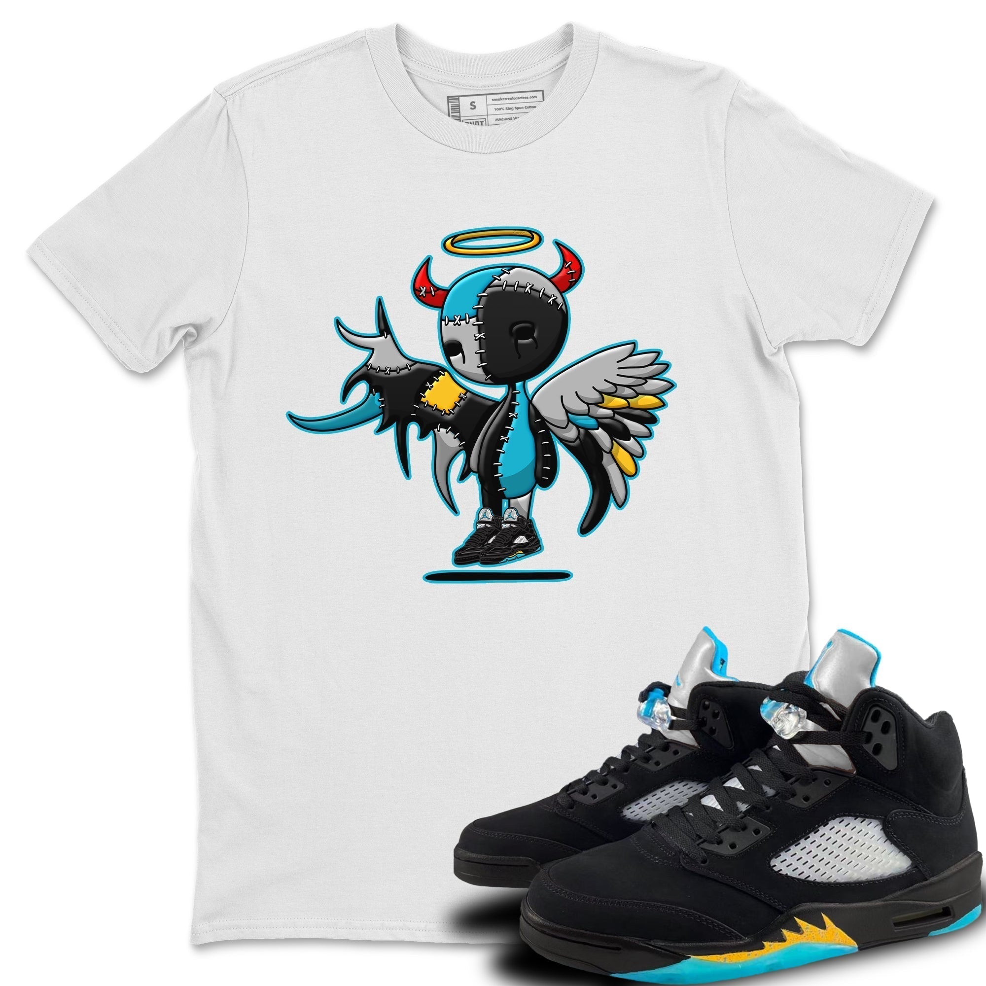 Devil Angel Unisex Tops - Air Jordan 5 Aqua