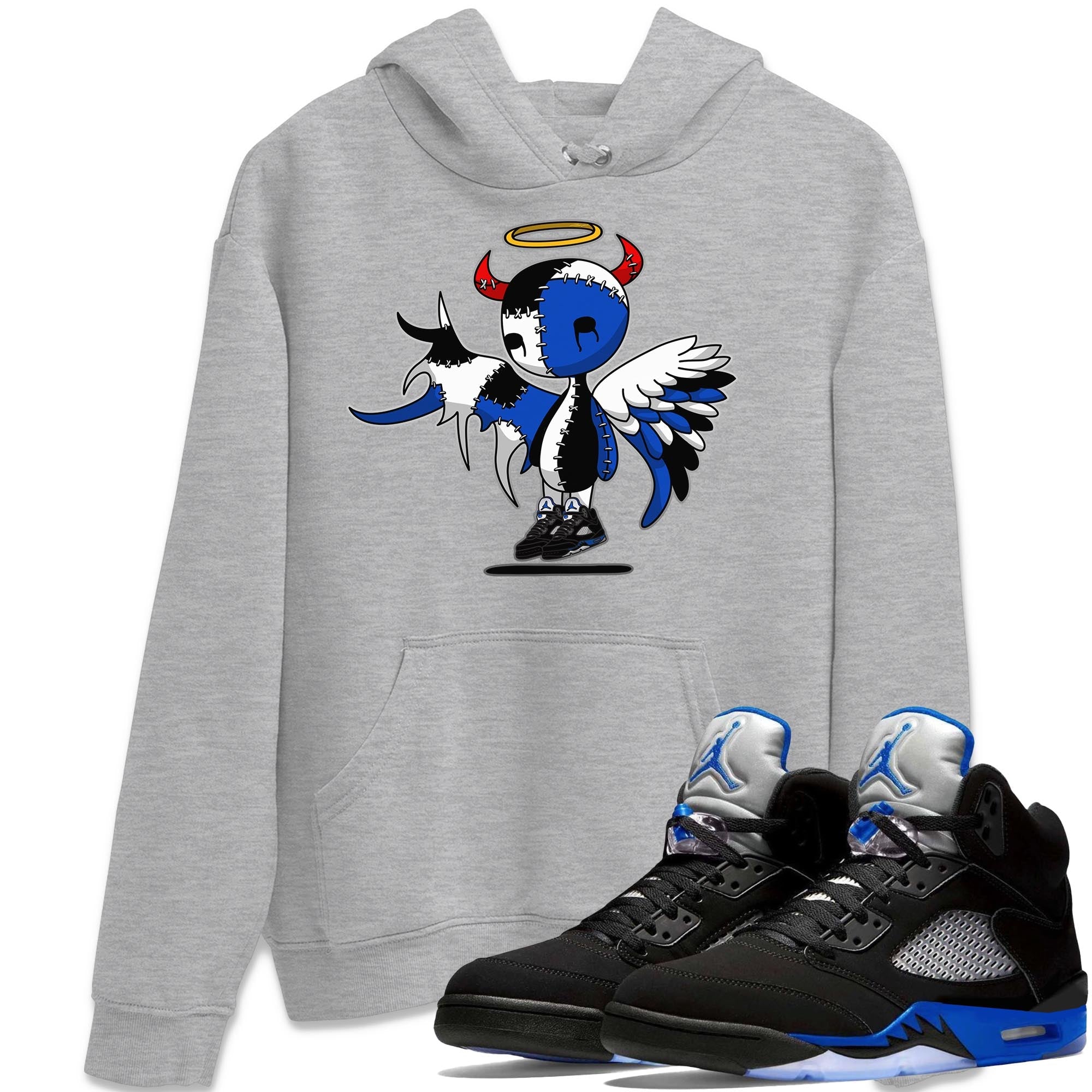 Devil Angel Unisex Tops - Air Jordan 5 Racer Blue