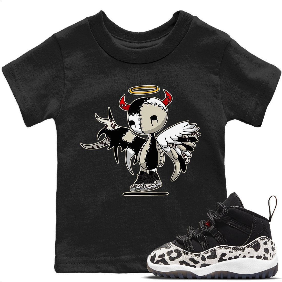 Devil Angel Kids Tops - Air Jordan 11 Animal Instinct