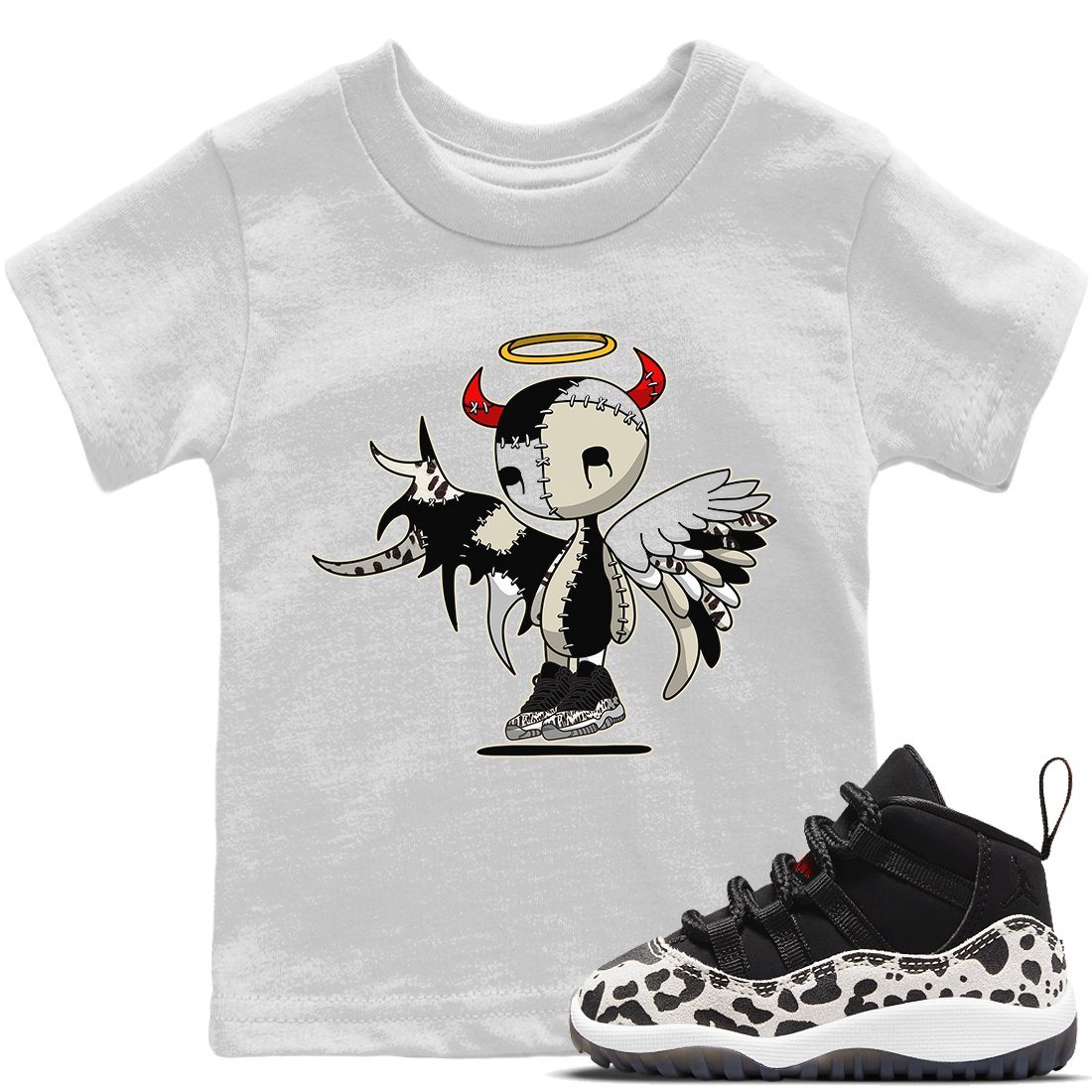 Devil Angel Kids Tops - Air Jordan 11 Animal Instinct