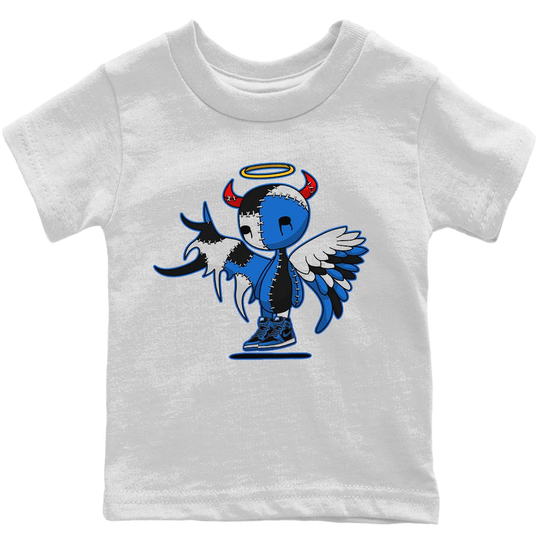 Devil Angel Kids Tops - Air Jordan 1 Dark Marina Blue
