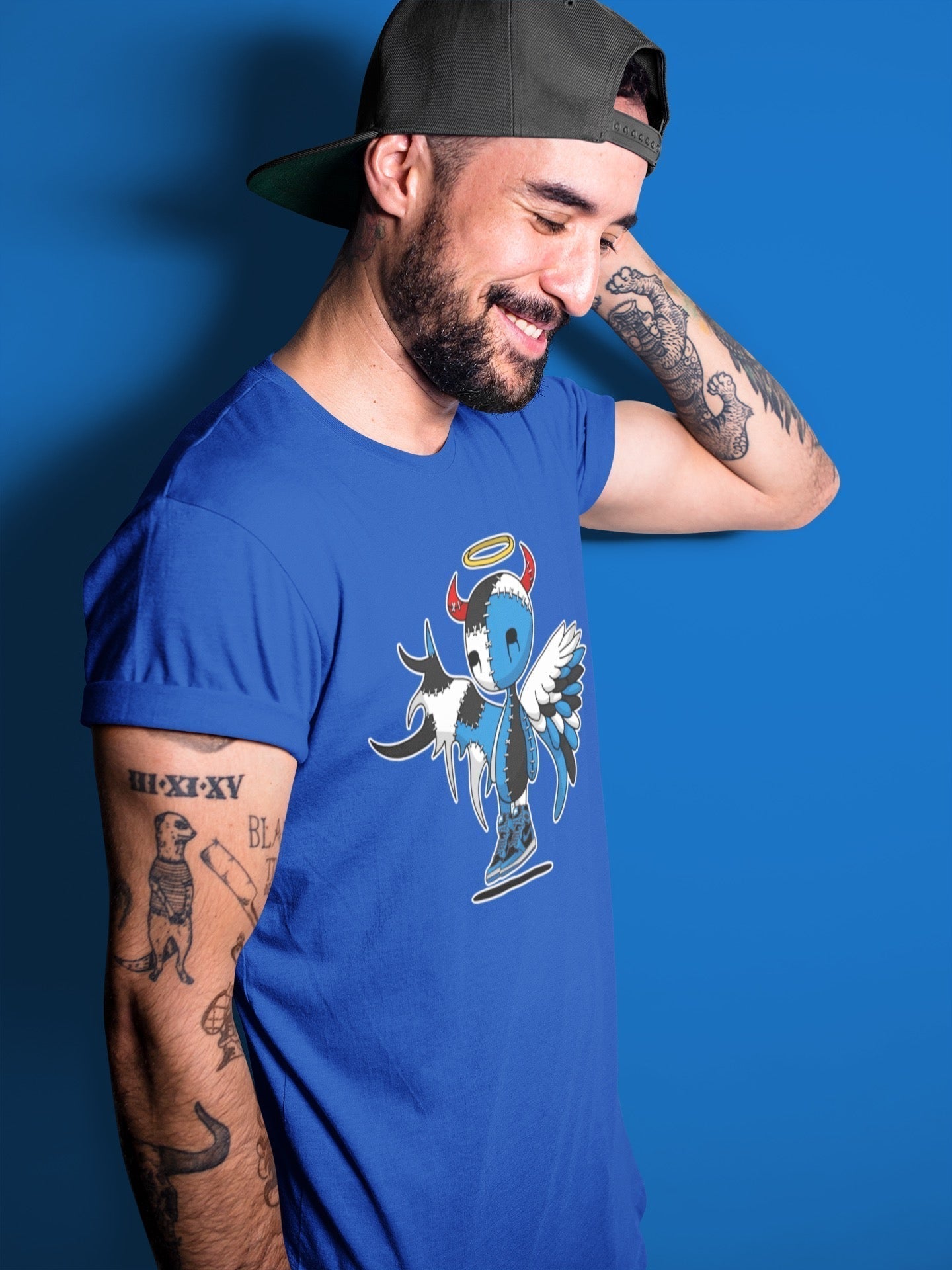 Devil Angel Unisex Tops - Air Jordan 1 Dark Marina Blue