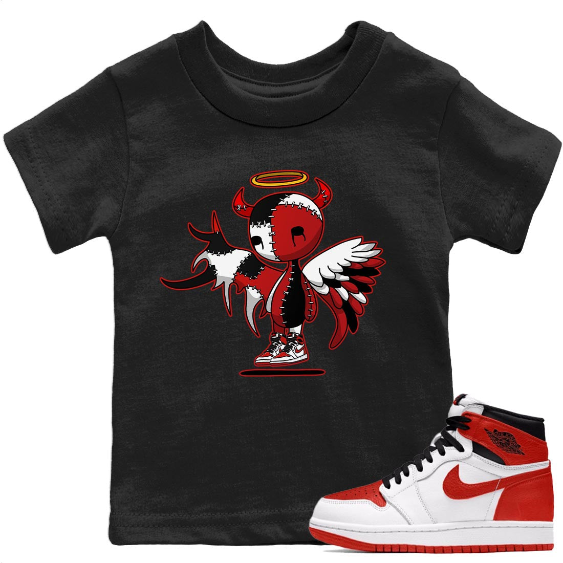 Devil Angel Kids Tops - Air Jordan 1 Heritage