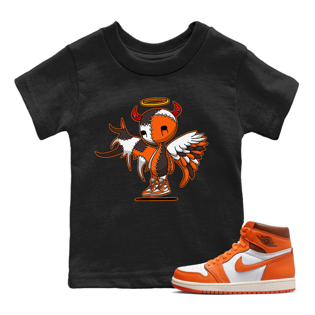 Devil Angel Kids Tops - Air Jordan 1 Starfish