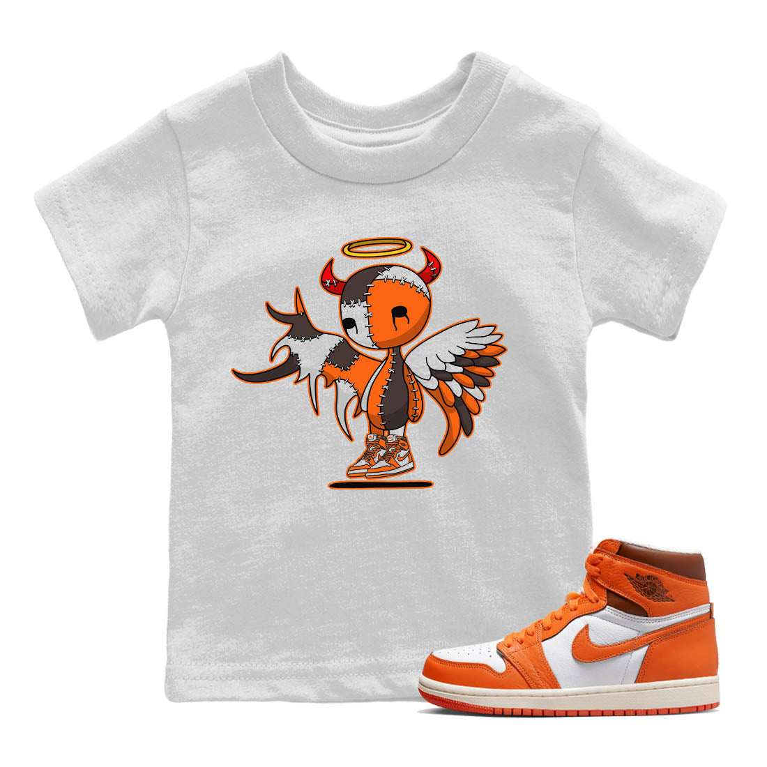 Devil Angel Kids Tops - Air Jordan 1 Starfish