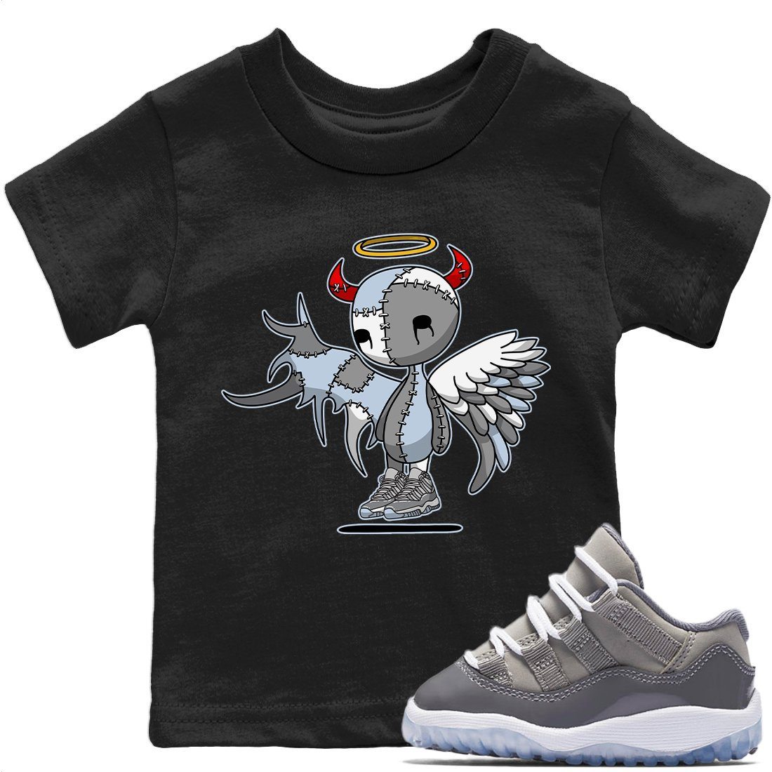 Devil Angel Kids Tops - Air Jordan 11 Cool Grey