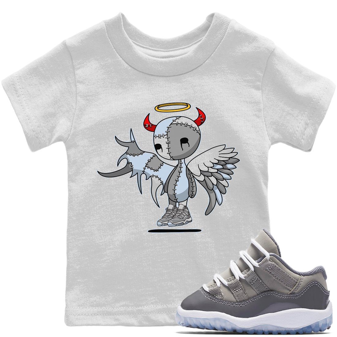 Devil Angel Kids Tops - Air Jordan 11 Cool Grey