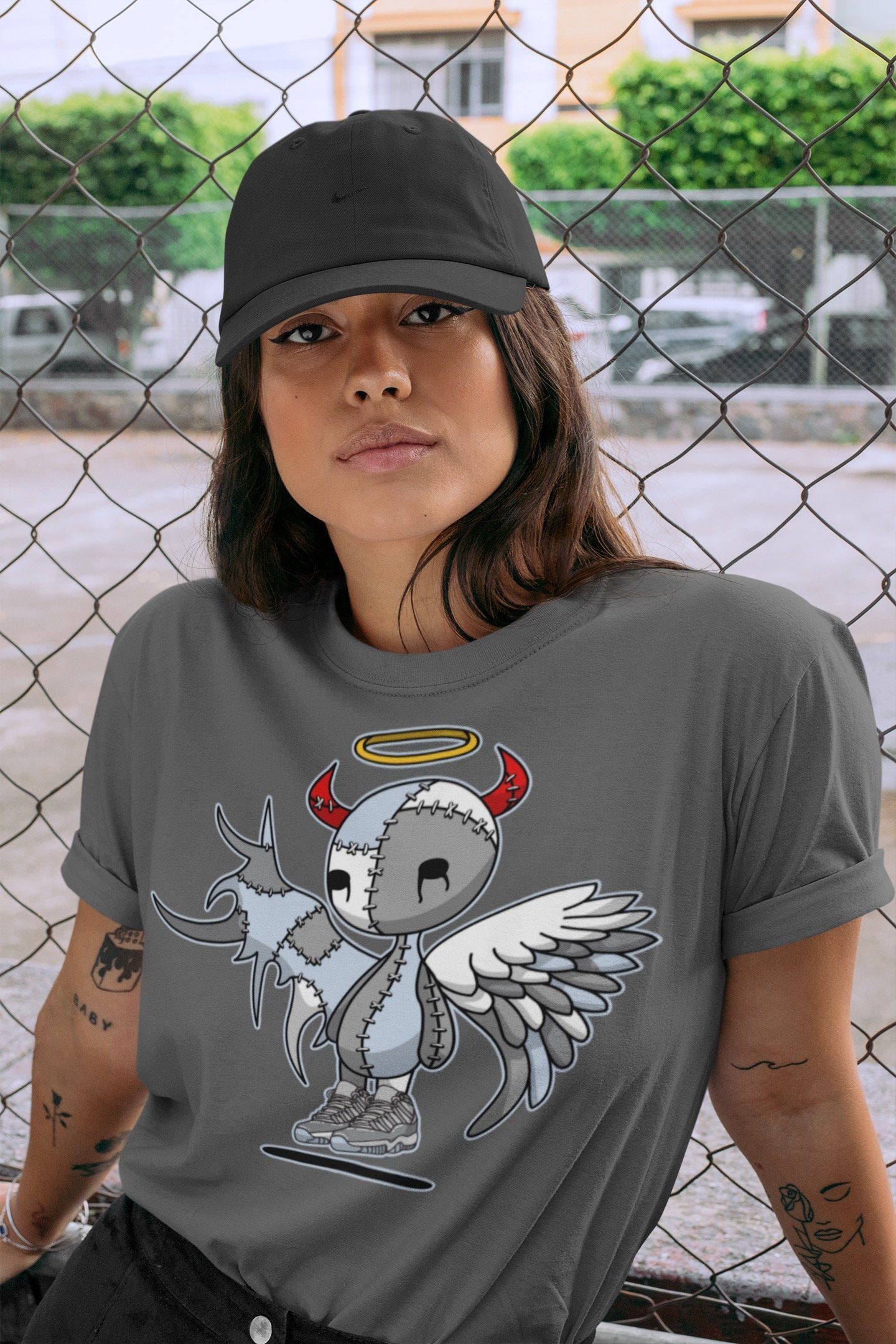 Devil Angel Unisex Tops - Air Jordan 11 Cool Grey