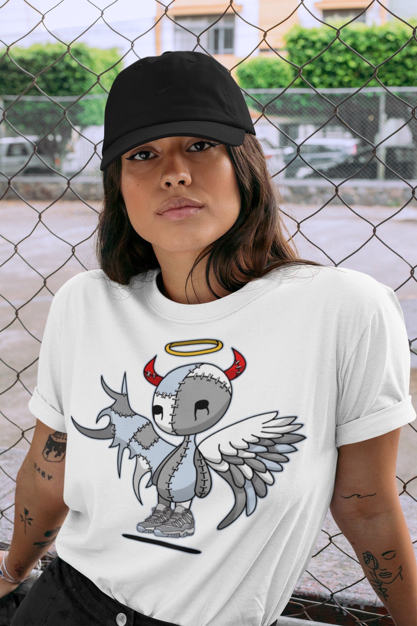 Devil Angel Unisex Tops - Air Jordan 11 Cool Grey