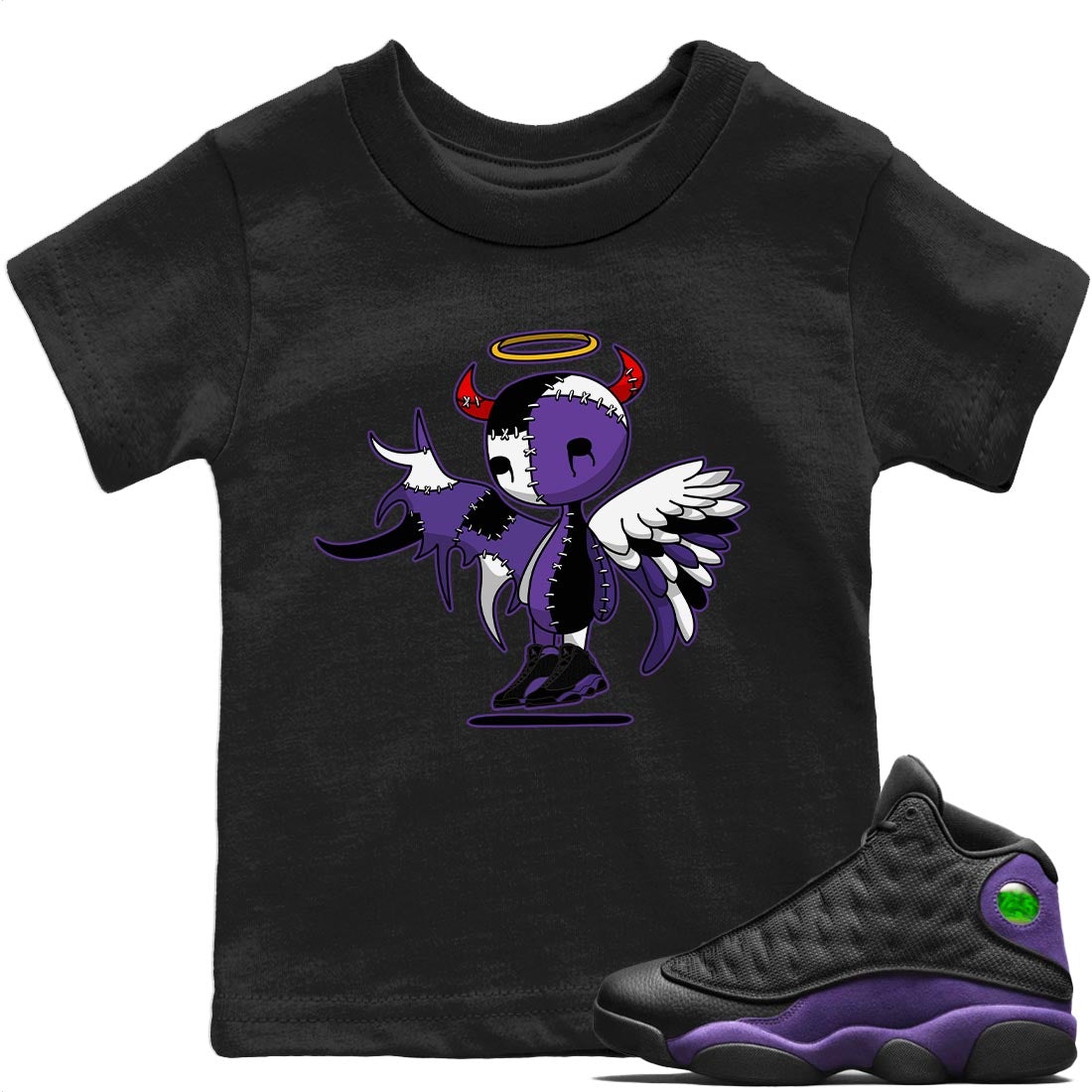 Devil Angel Kids Tops - Air Jordan 13 Court Purple
