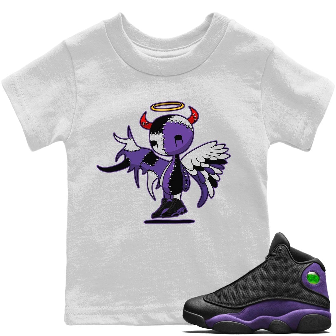 Devil Angel Kids Tops - Air Jordan 13 Court Purple