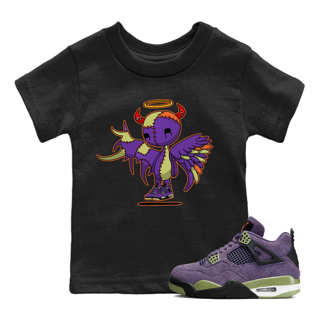 Devil Angel Kids Tops - Air Jordan 4 Canyon Purple