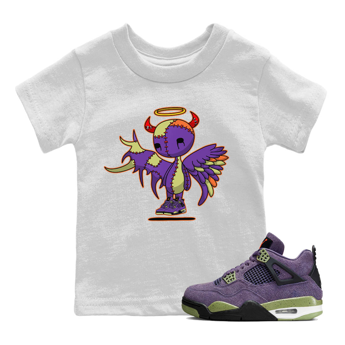 Devil Angel Kids Tops - Air Jordan 4 Canyon Purple