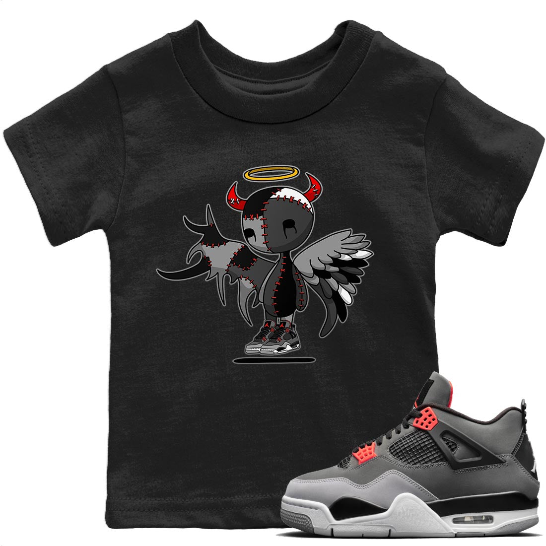Devil Angel Kids Tops - Air Jordan 4 Infrared