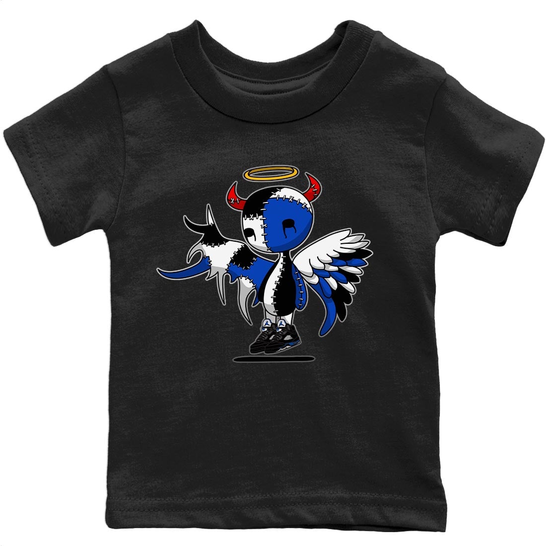 Devil Angel Kids Tops - Air Jordan 5 Racer Blue