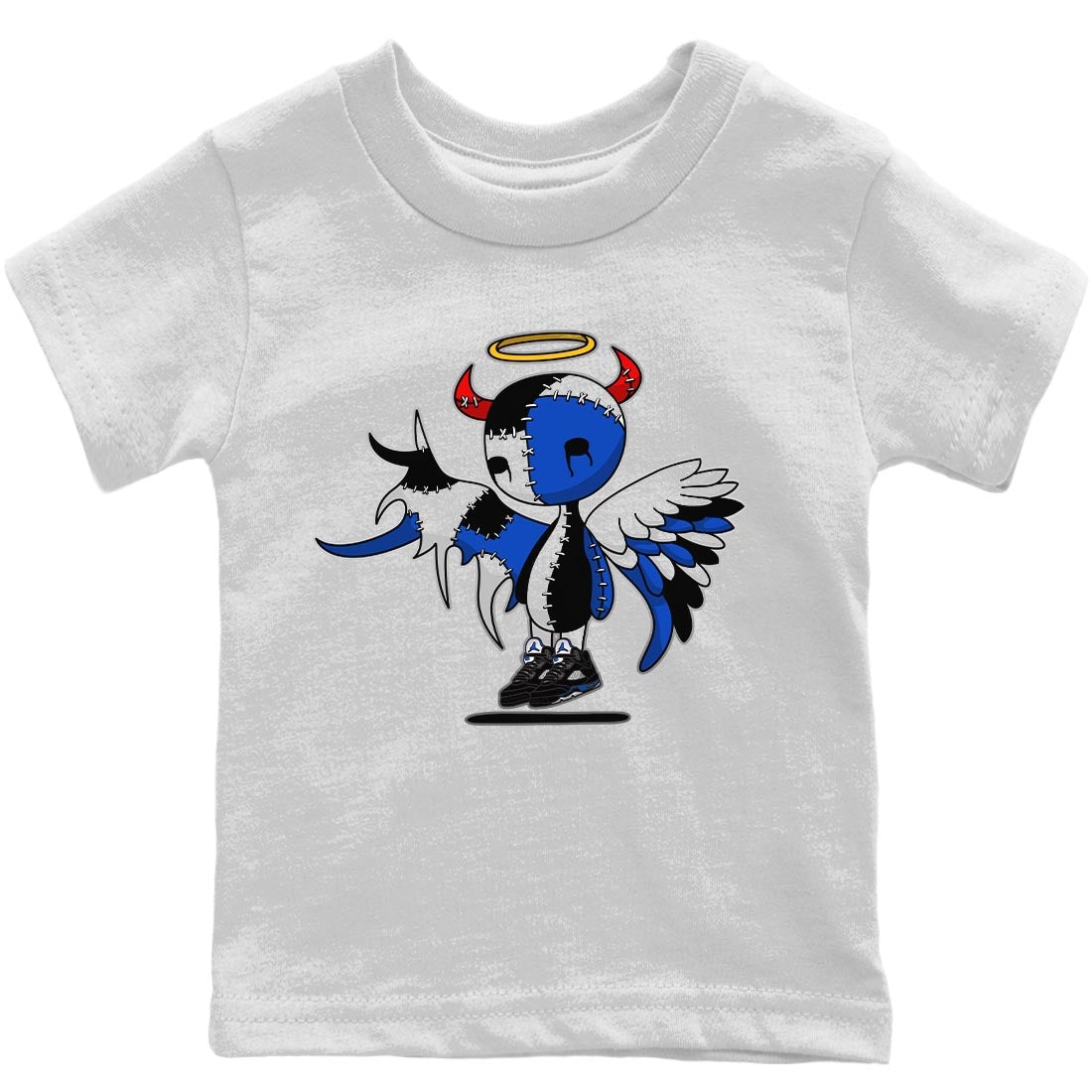 Devil Angel Kids Tops - Air Jordan 5 Racer Blue