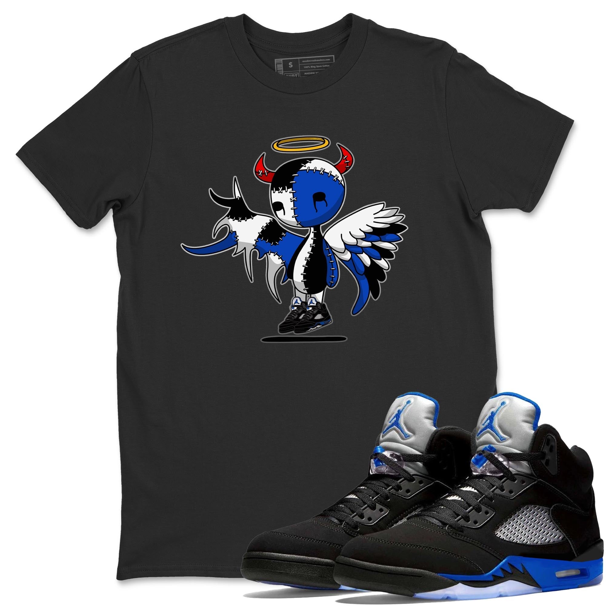 Devil Angel Unisex Tops - Air Jordan 5 Racer Blue