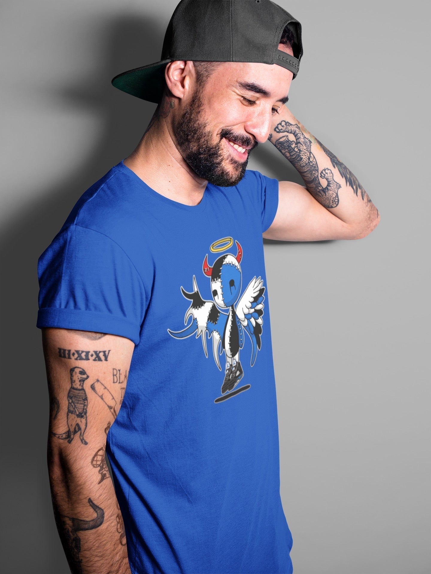 Devil Angel Unisex Tops - Air Jordan 5 Racer Blue