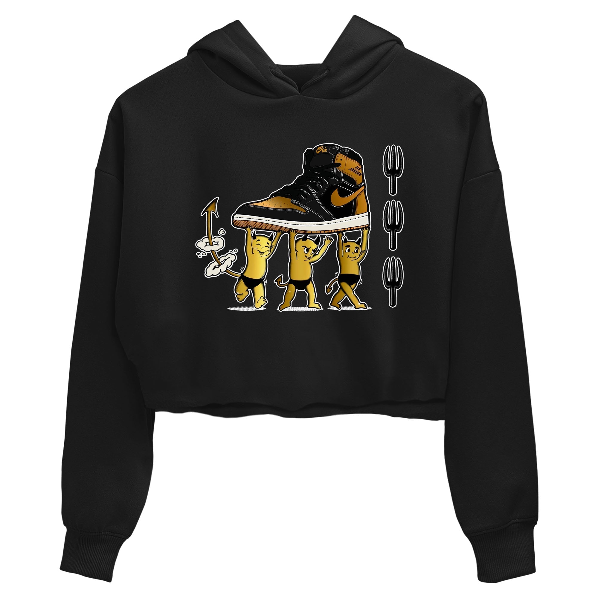 Devil Babies snkmatch Women's Top - Air Jordan 1 Black Metallic Gold