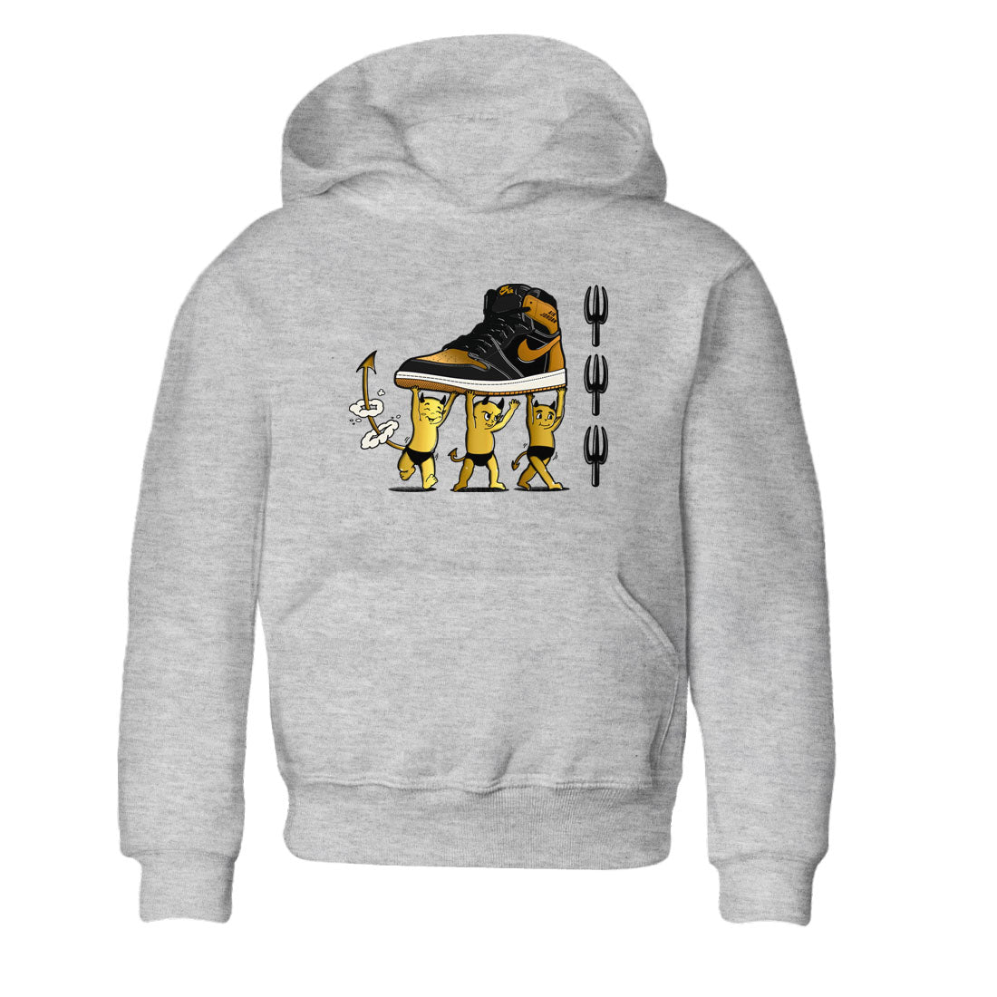 Devil Babies snkmatch Tees Kids - Air Jordan 1 Black Metallic Gold