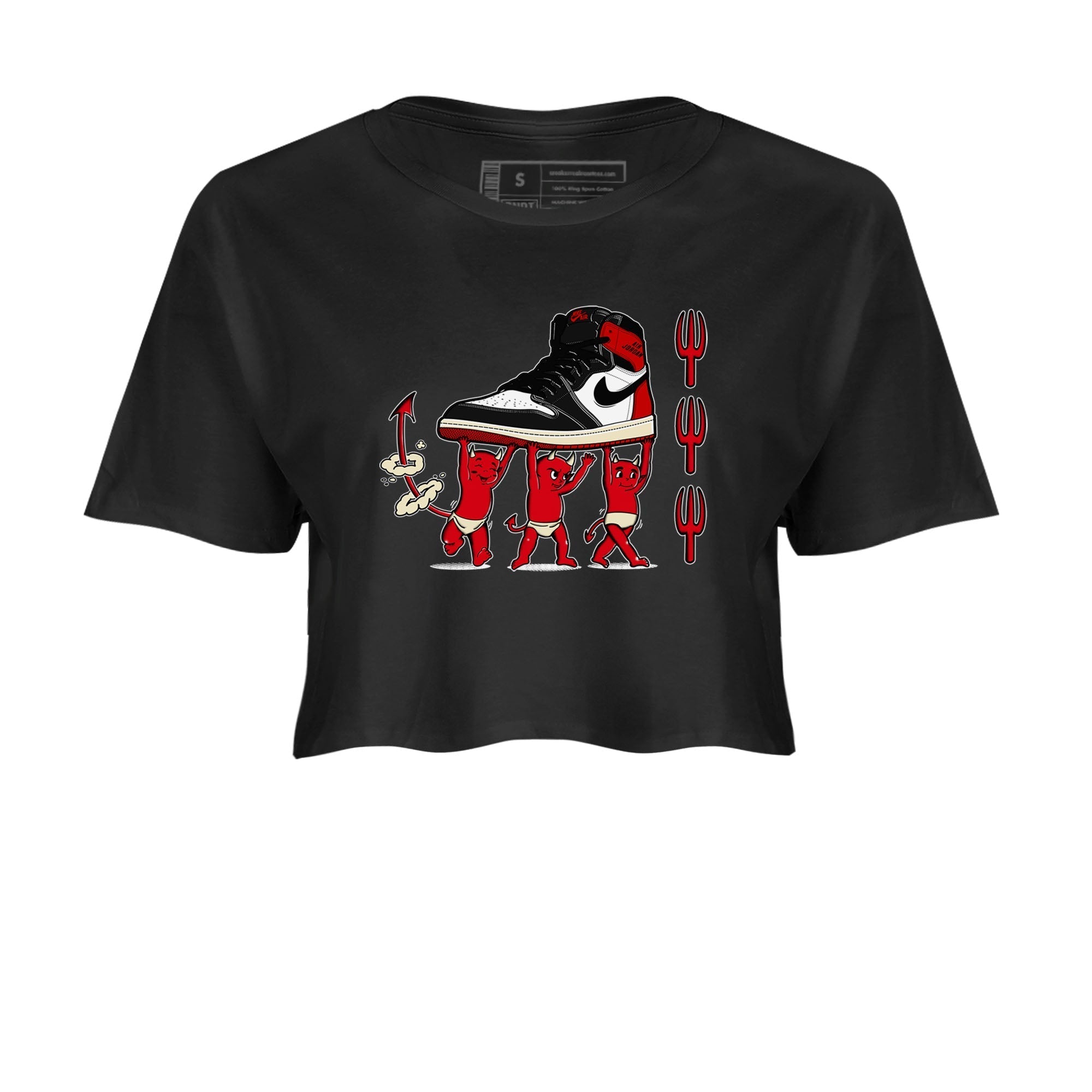 Devil Babies snkmatch Women's Top - Air Jordan 1 Black Toe Reimagined