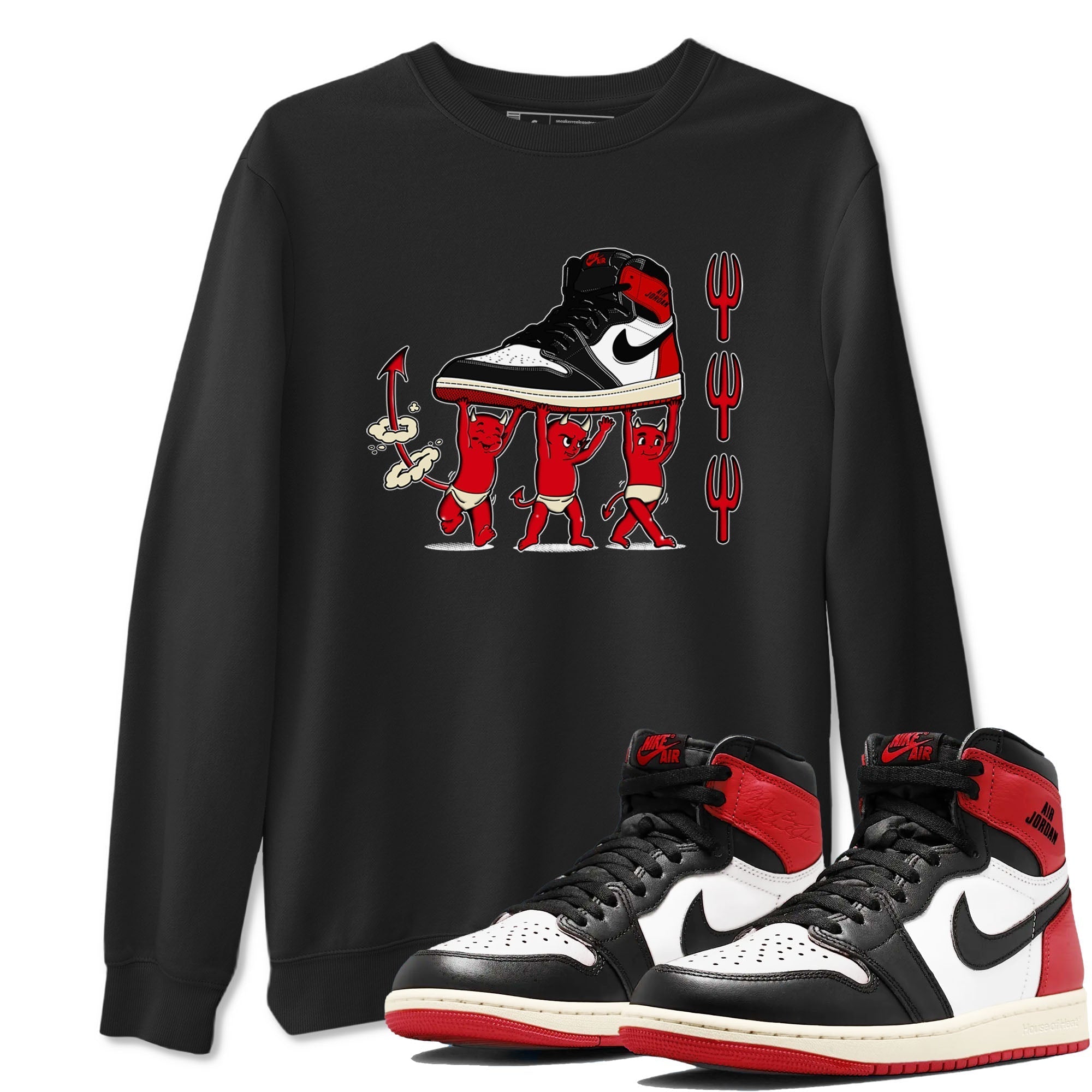 Devil Babies snkmatch Tees - Air Jordan 1 Black Toe Reimagined