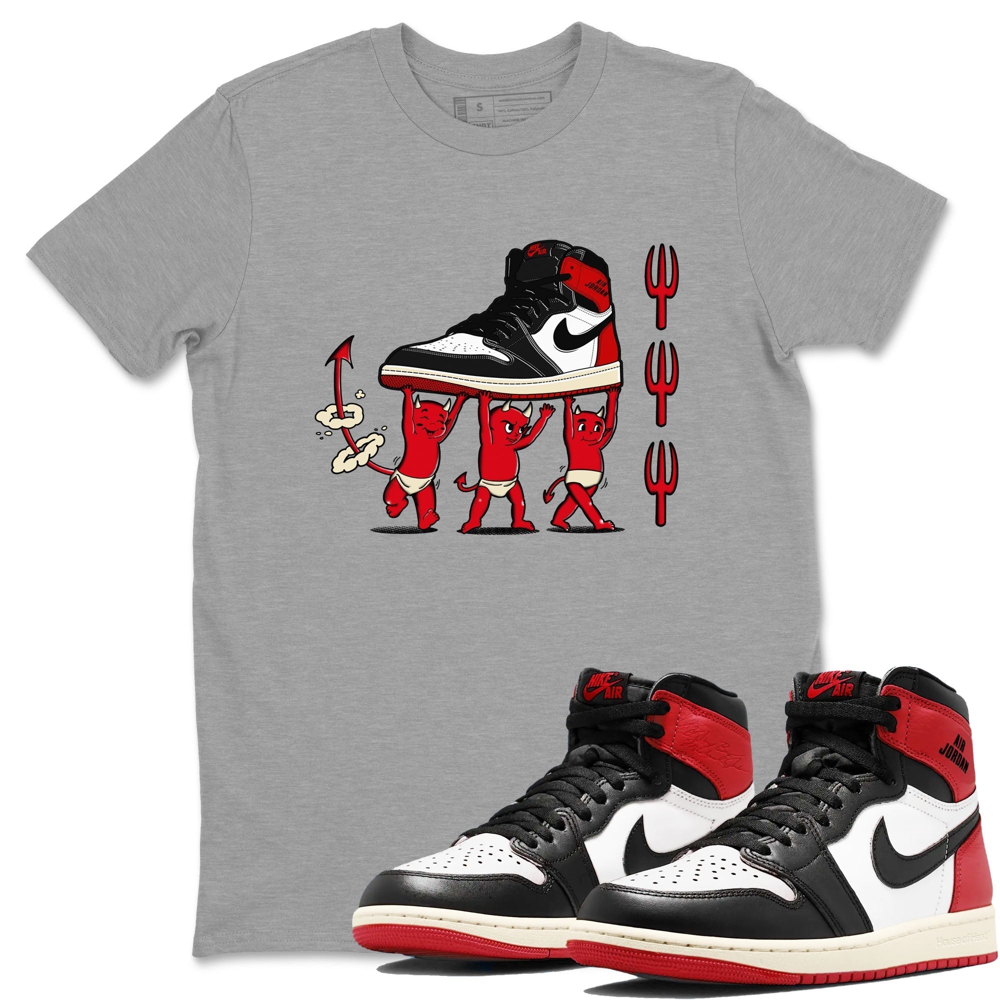 Devil Babies snkmatch Tees - Air Jordan 1 Black Toe Reimagined