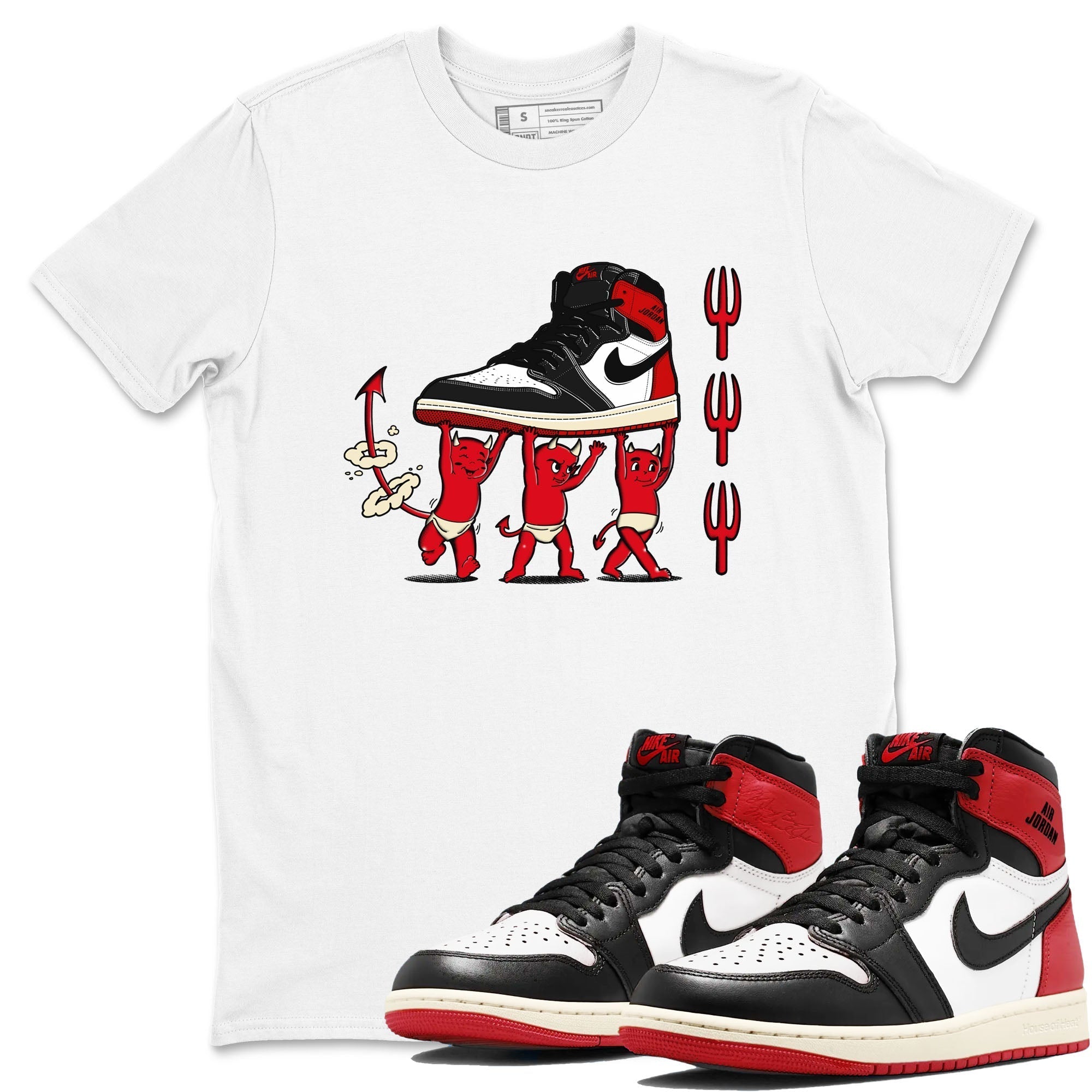 Devil Babies snkmatch Tees - Air Jordan 1 Black Toe Reimagined