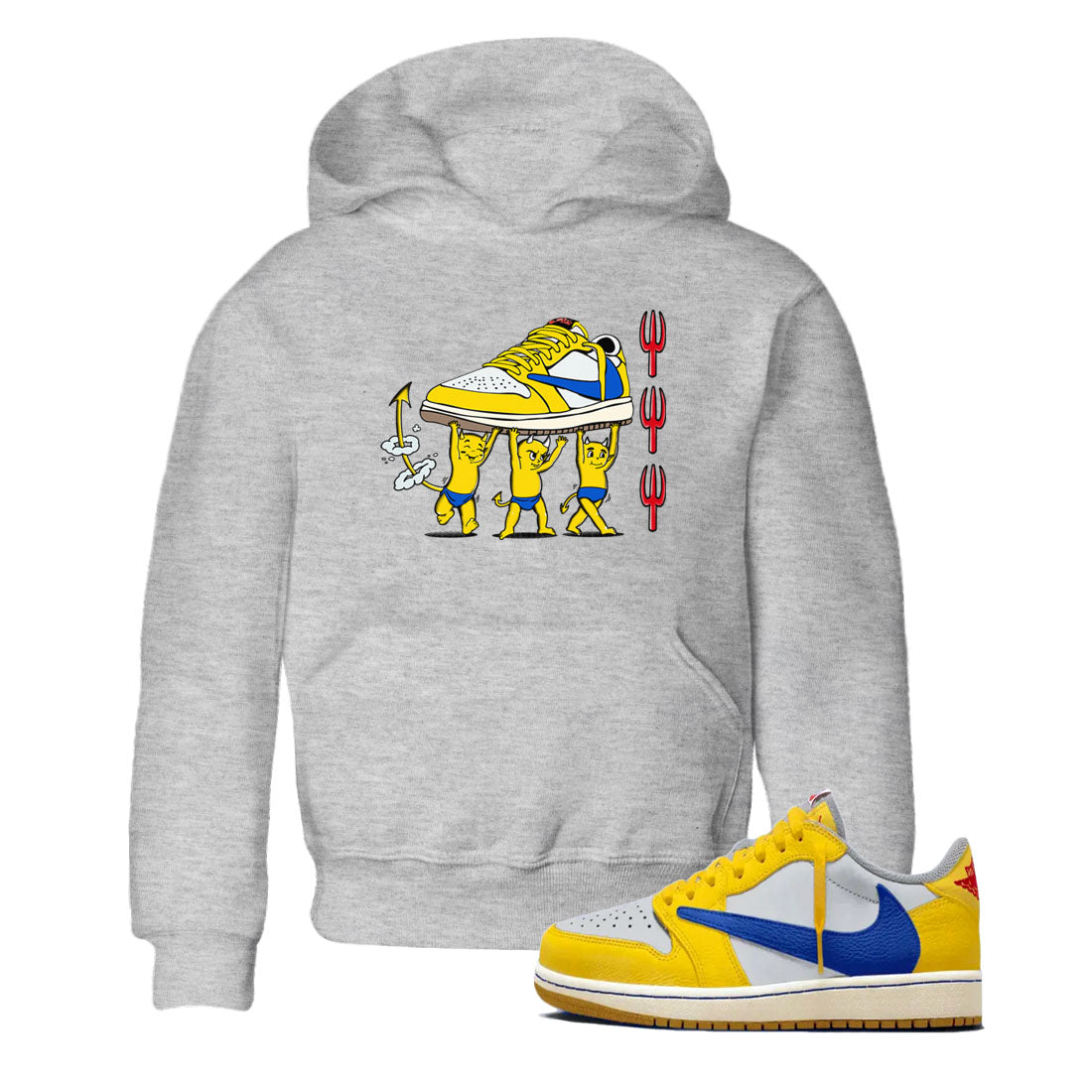 Devil Babies snkmatch Tees Kids - Air Jordan 1 Travis Scott Canary