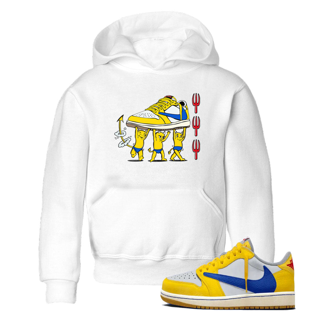 Devil Babies snkmatch Tees Kids - Air Jordan 1 Travis Scott Canary