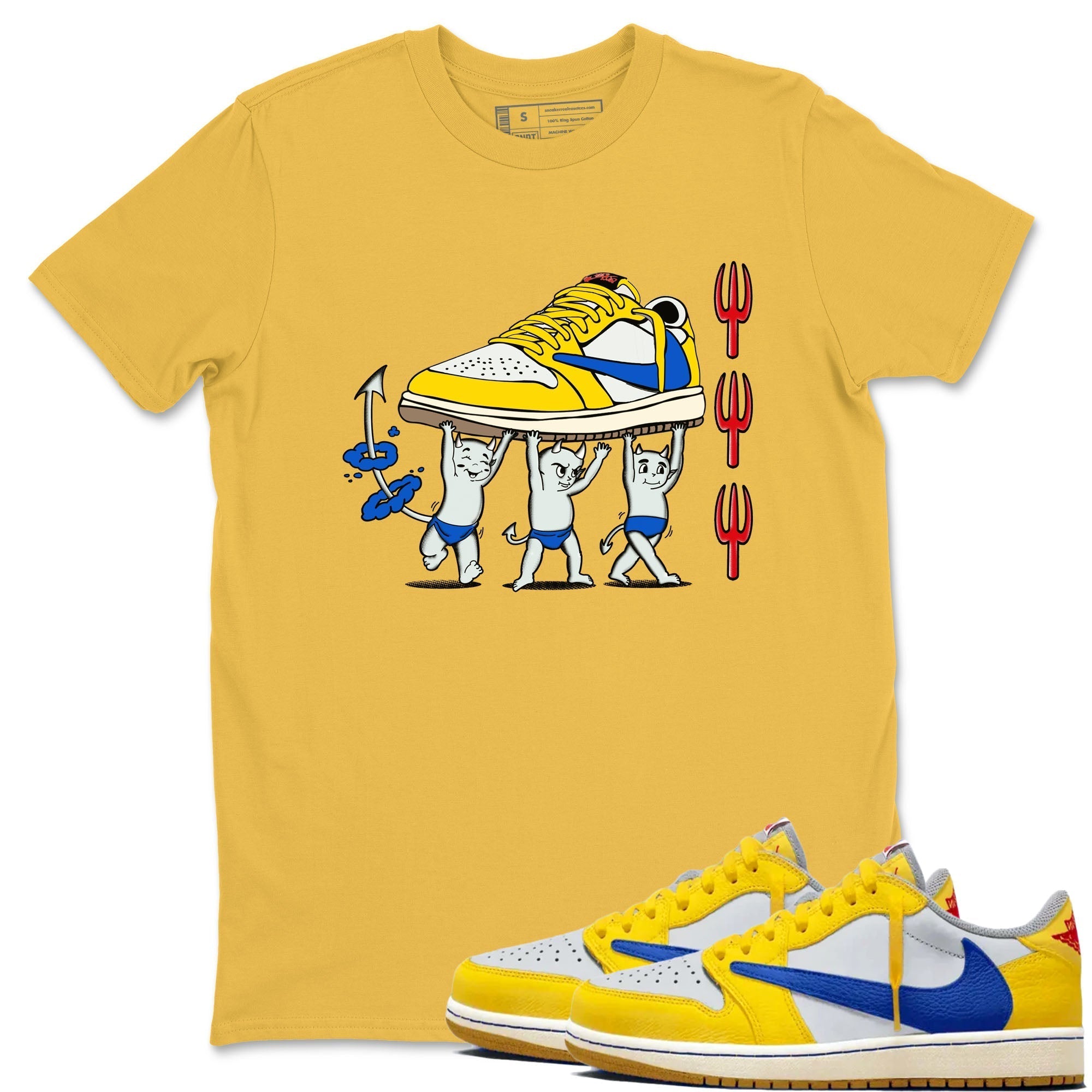 Devil Babies snkmatch Tees - Air Jordan 1 Travis Scott Canary