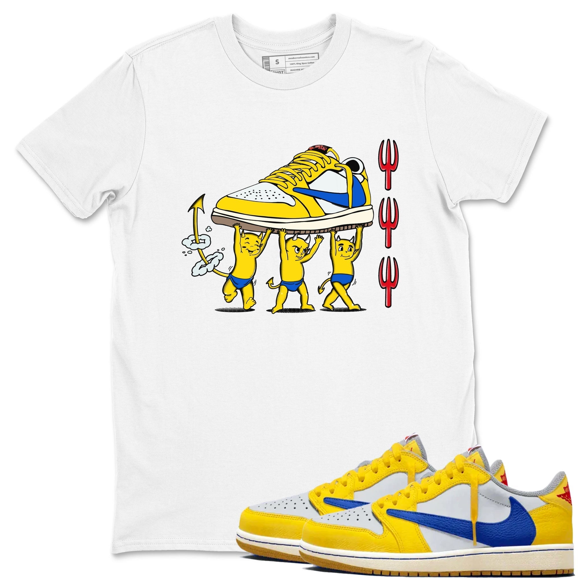Devil Babies snkmatch Tees - Air Jordan 1 Travis Scott Canary