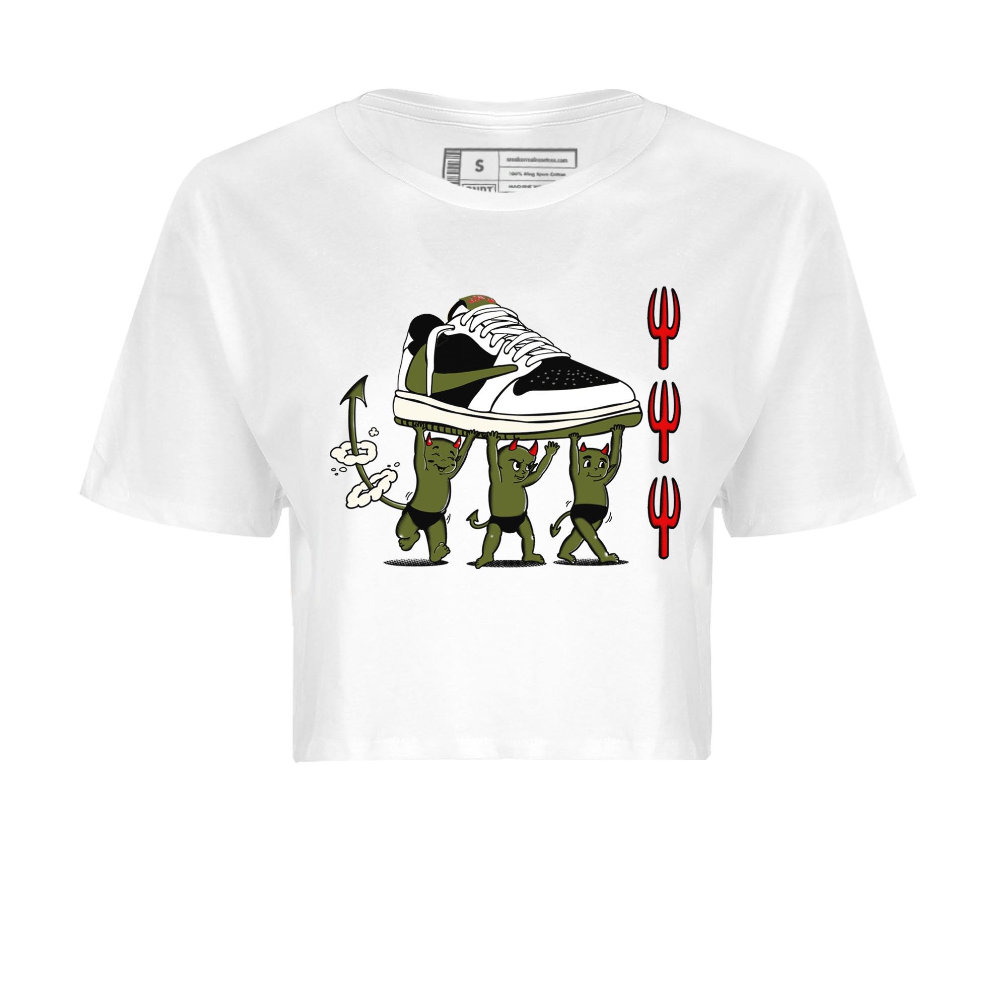 Devil Babies snkmatch Women's Top - Air Jordan 1 Travis Scott Olive