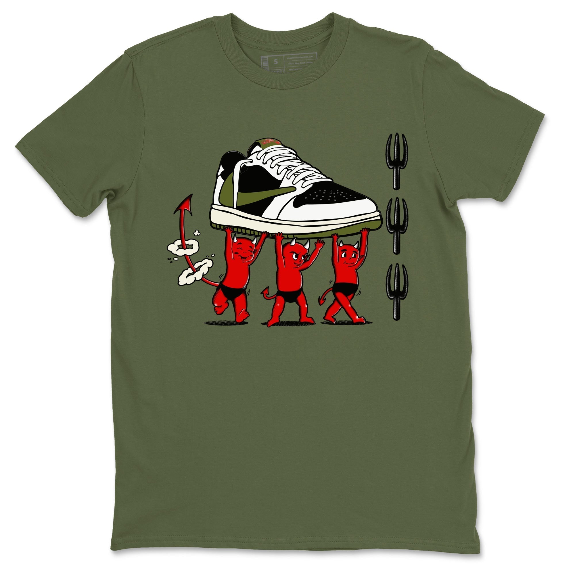 Devil Babies snkmatch Tees - Air Jordan 1 Travis Scott Olive