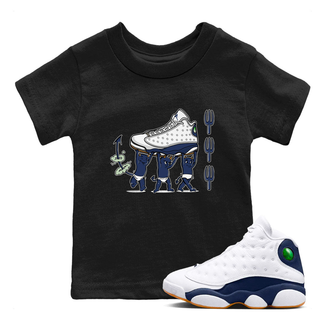 Devil Babies snkmatch Tees Kids - Air Jordan 13 Midnight Navy