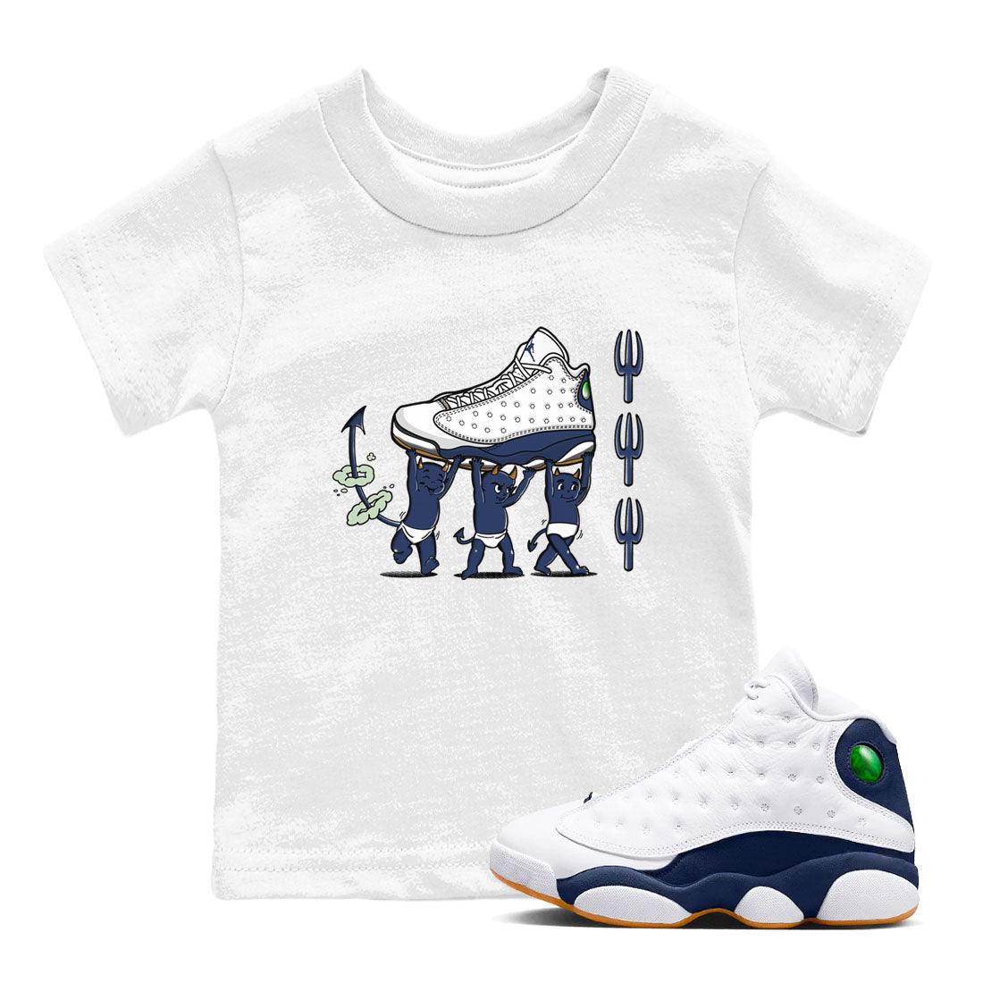 Devil Babies snkmatch Tees Kids - Air Jordan 13 Midnight Navy