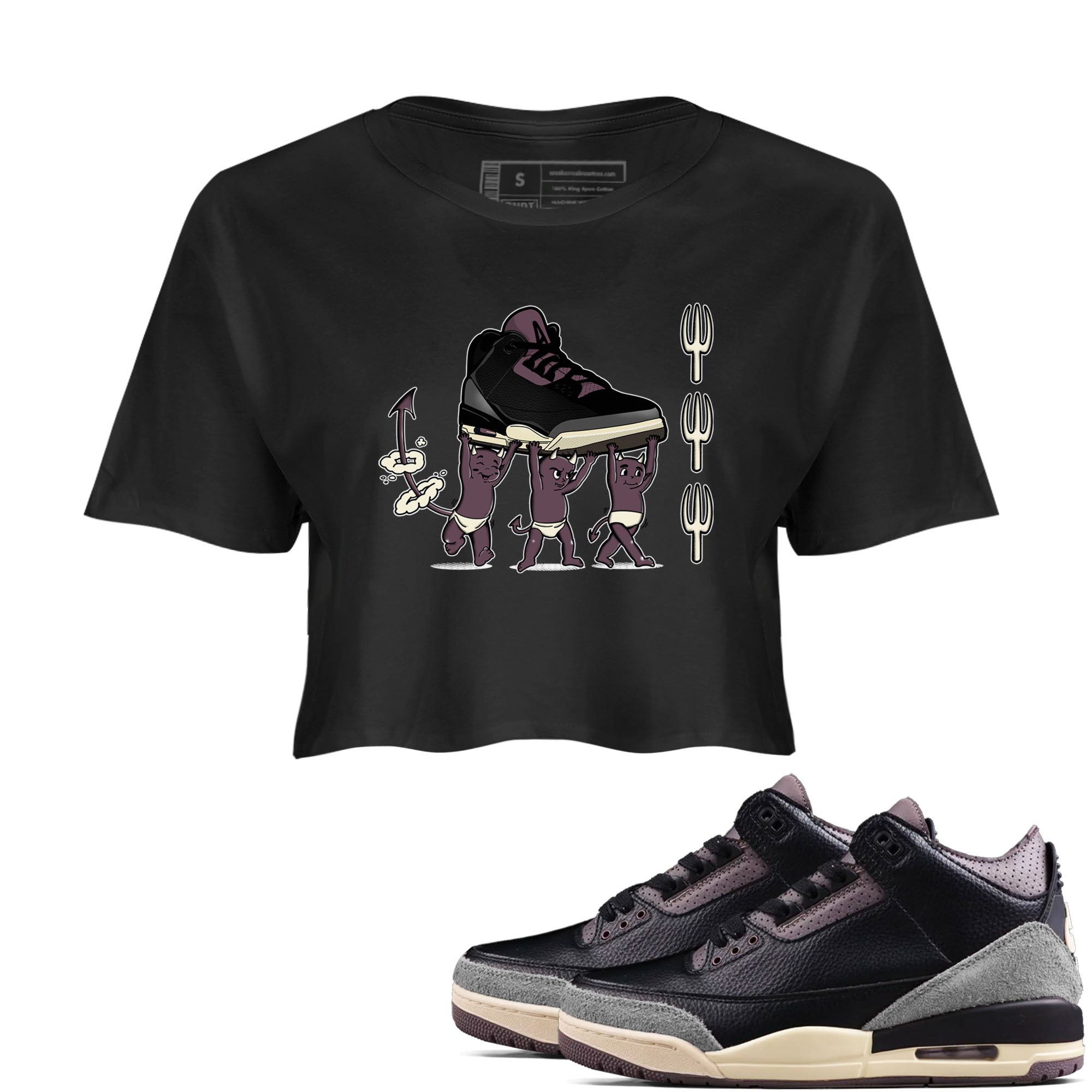 Devil Babies snkmatch Women's Top - Air Jordan 3 A Ma Maniere x Black