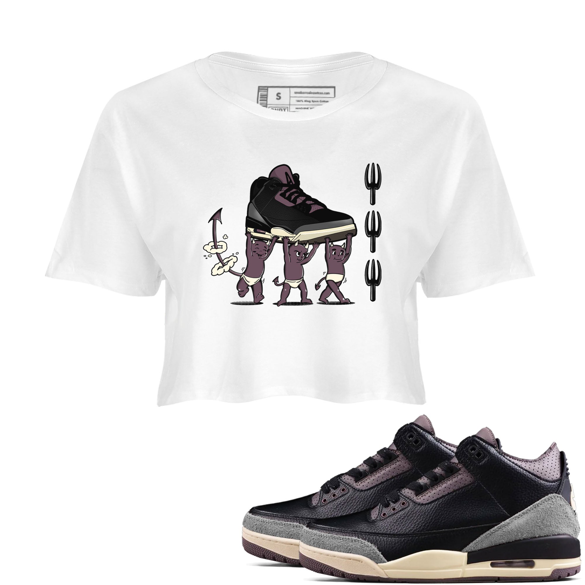 Devil Babies snkmatch Women's Top - Air Jordan 3 A Ma Maniere x Black