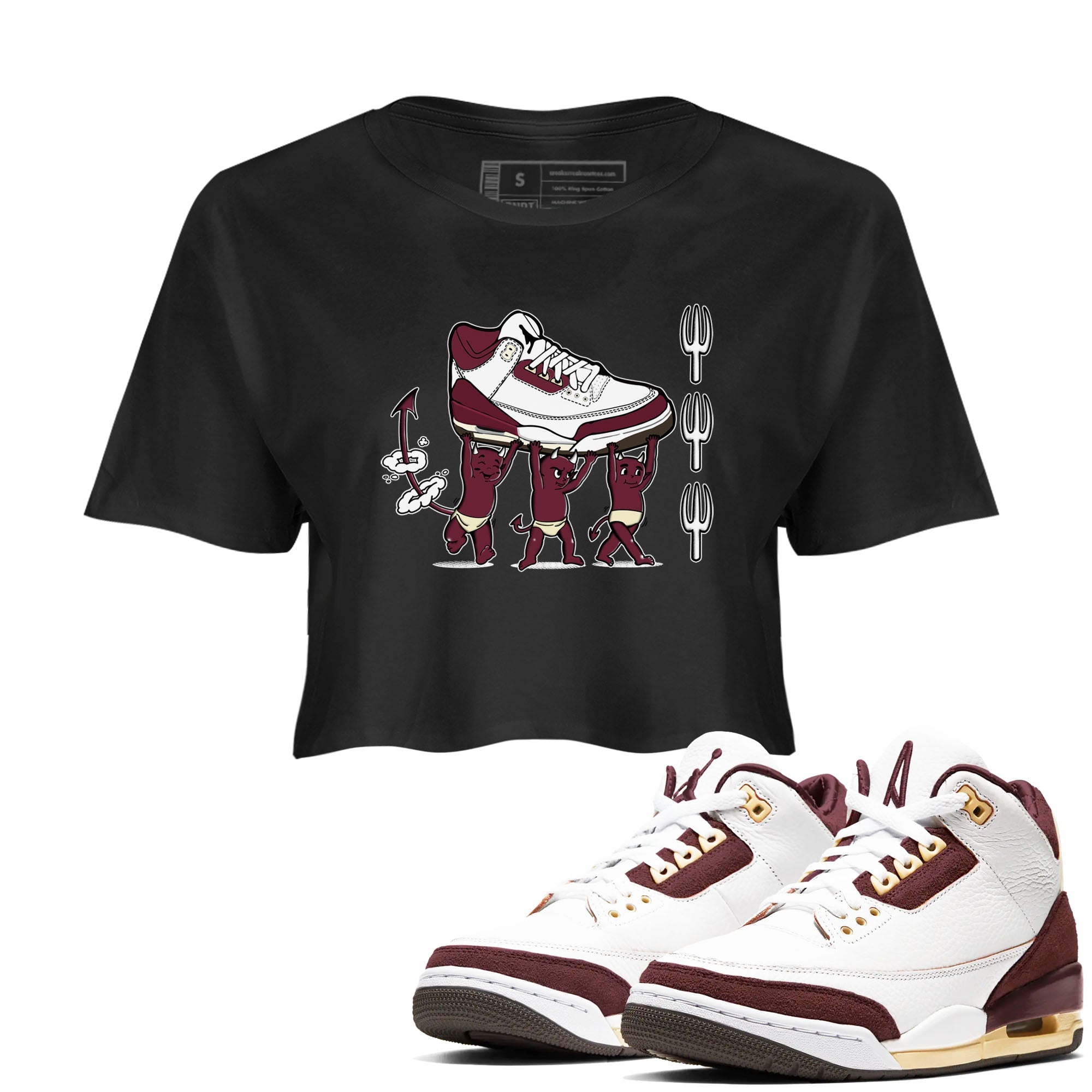 Devil Babies snkmatch Women's Top - Air Jordan 3 A Ma Maniere x Burgundy Crush