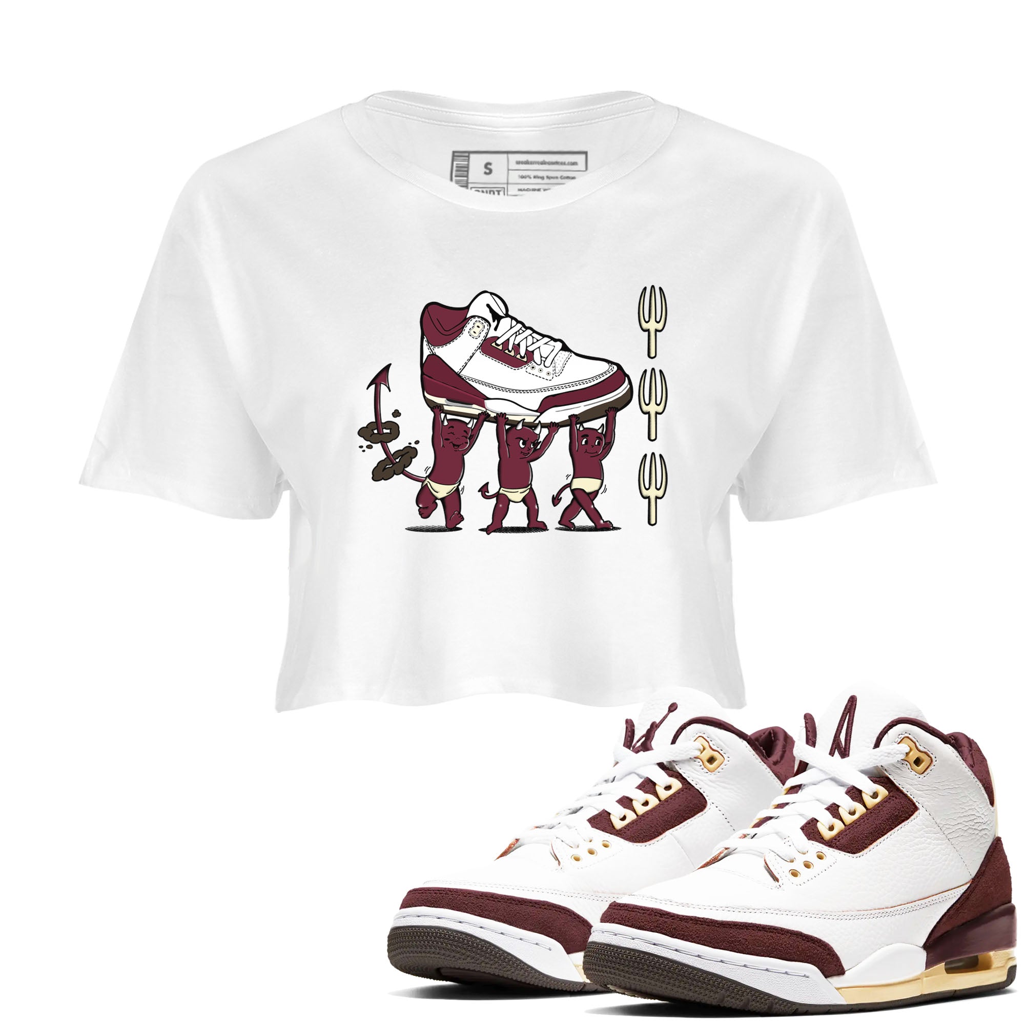 Devil Babies snkmatch Women's Top - Air Jordan 3 A Ma Maniere x Burgundy Crush