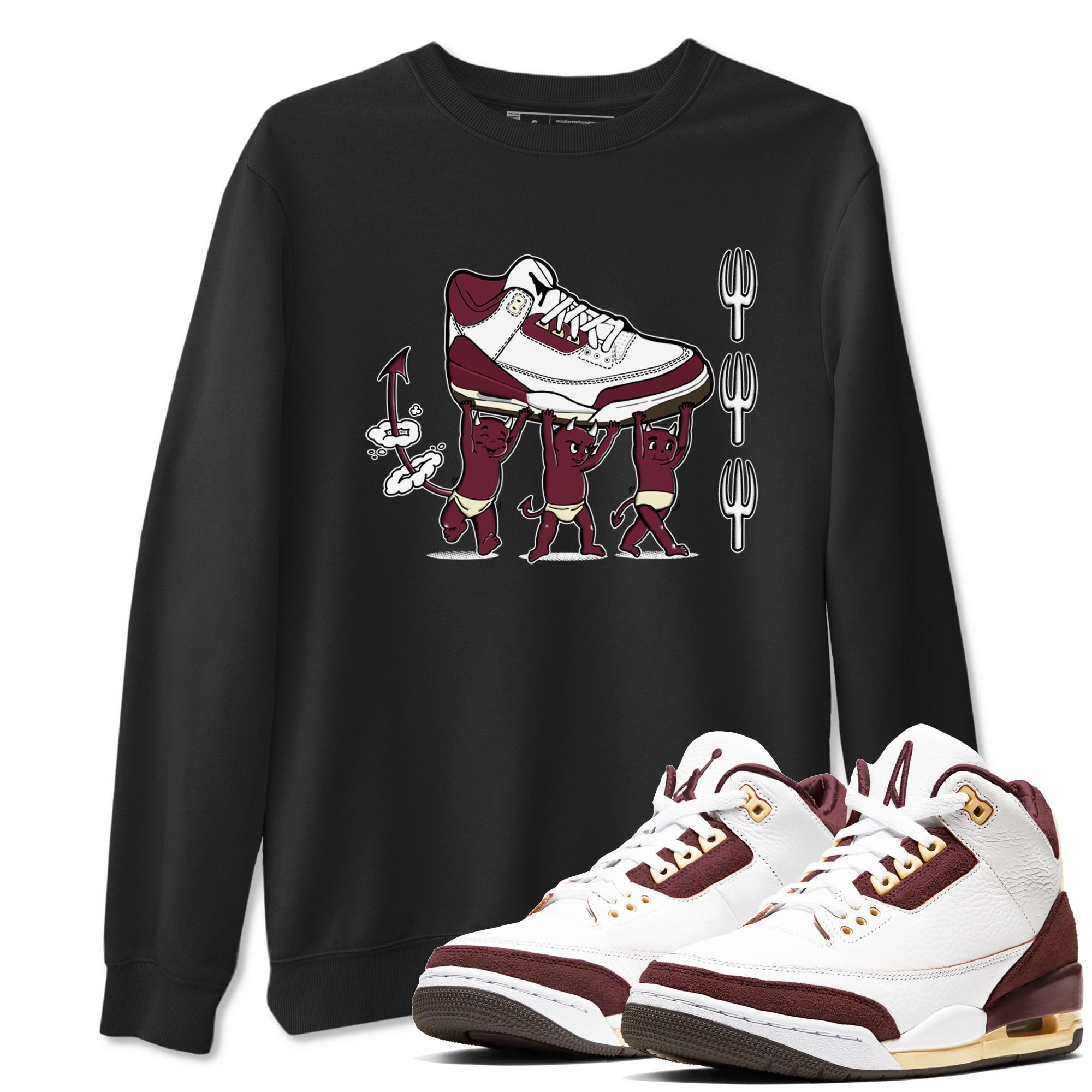 Devil Babies snkmatch Tees - Air Jordan 3 A Ma Maniere x Burgundy Crush