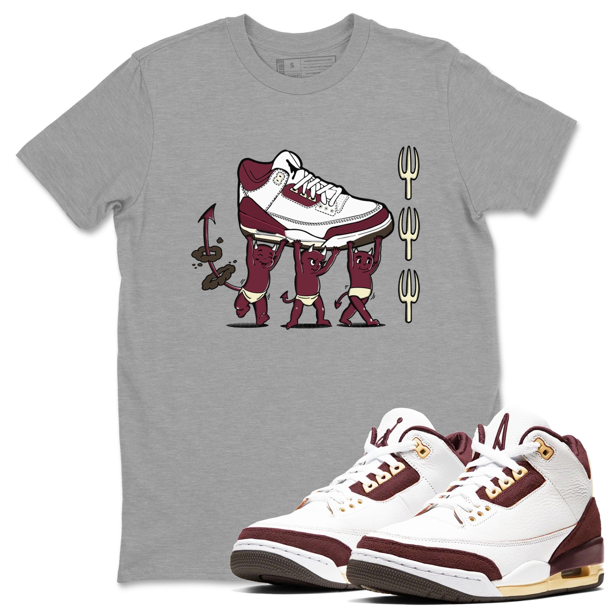 Devil Babies snkmatch Tees - Air Jordan 3 A Ma Maniere x Burgundy Crush